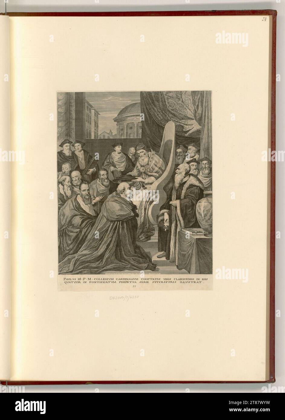 Georg Kaspar Prenner (graveur) Pape Paul III. Met les cardinaux à terre. gravure 1744, 1744 Banque D'Images