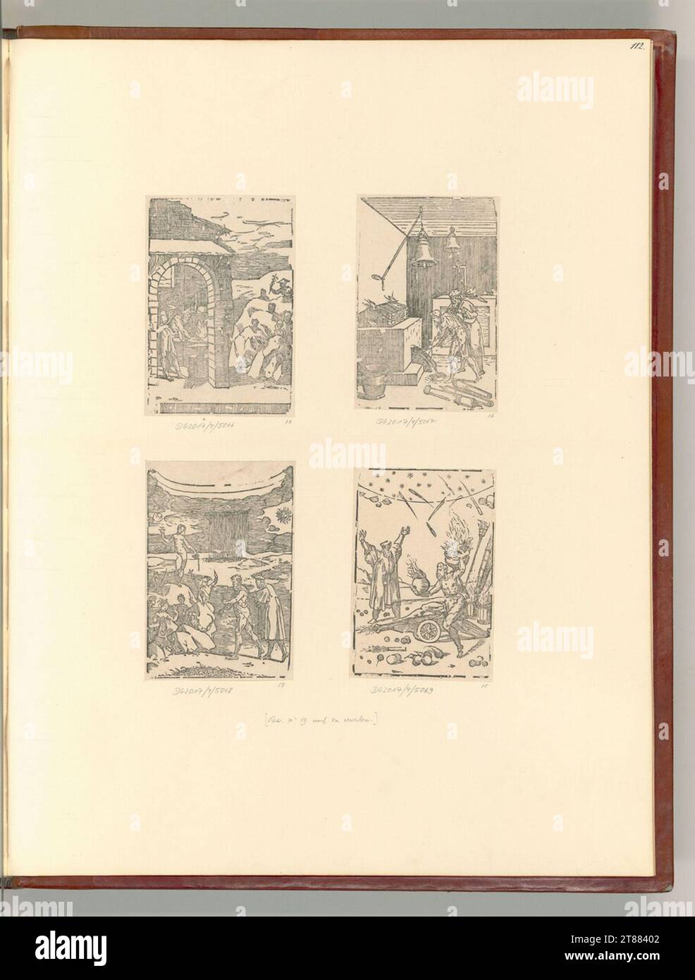 Domenico Beccafumi gen. Scènes de Mecarino d'un atelier d'un alchimiste avec des figures mythologiques. Gravure sur bois 1500-1550, 1500/1550 Banque D'Images