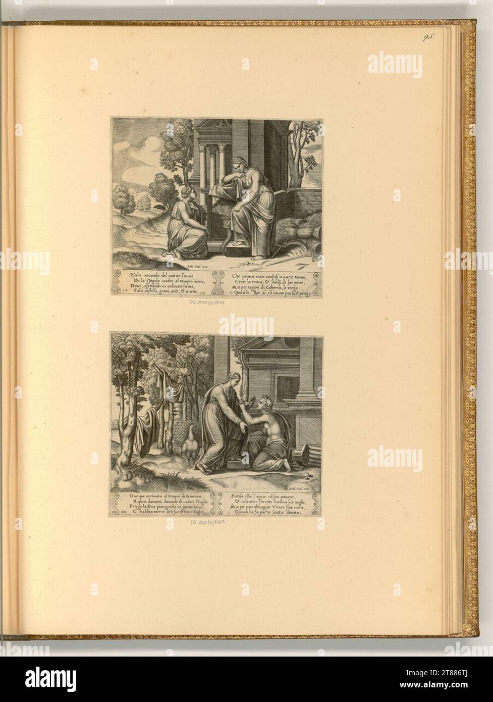 Maître au Dé (graveur) Ceres refuse d'aider ; Juno refuse d'aider. Gravure sur cuivre 1530-1535, 1530/1535 Banque D'Images