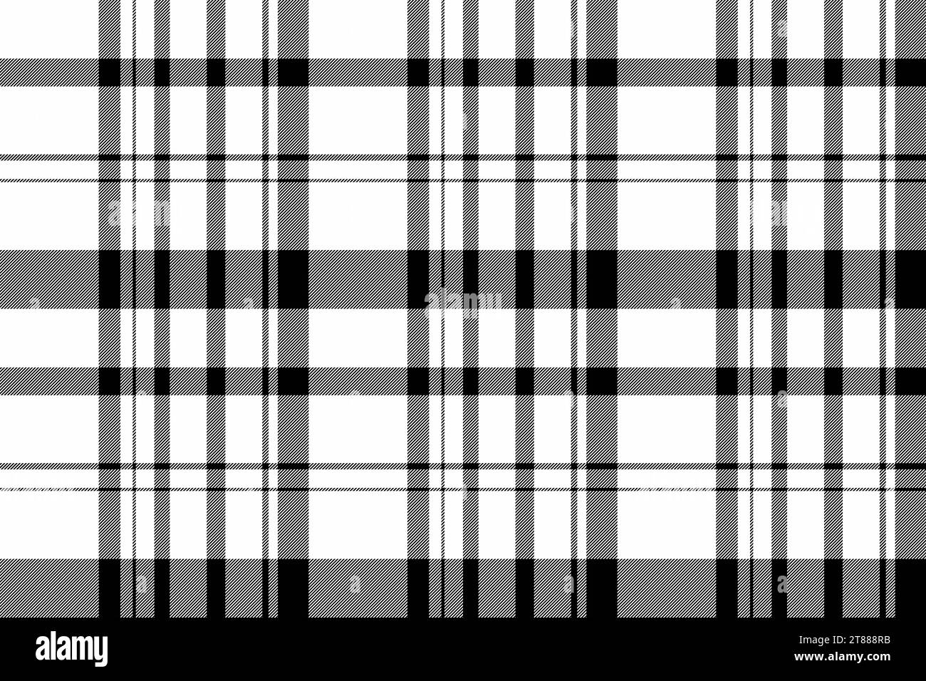 Motif de tissu vecteur de plaid de texture de fond avec un textile à carreaux tartan sans couture dans des couleurs blanches et noires. Illustration de Vecteur