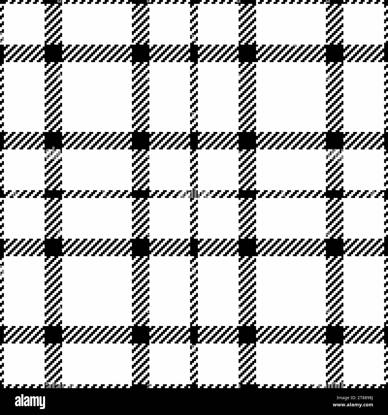 Vecteur de contrôle à carreaux de fond de tartan de texture avec un motif sans couture textile en tissu dans des couleurs noir et blanc. Illustration de Vecteur