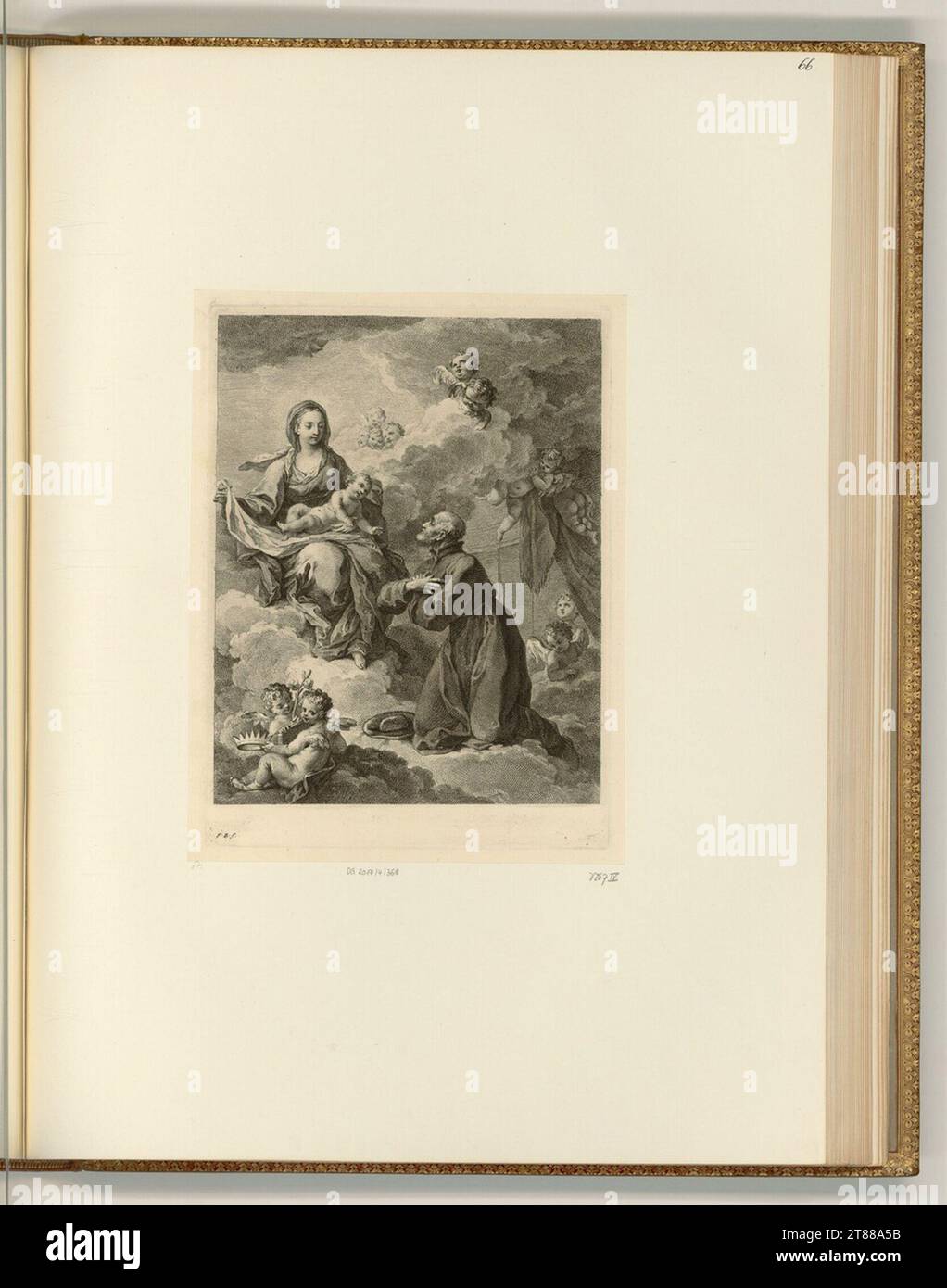 Francesco Bartolozzi (graveur) Maria avec St. Josef von Calasanz. Gravure, gravure sur cuivre 1748-1815, 1748/1815 Banque D'Images
