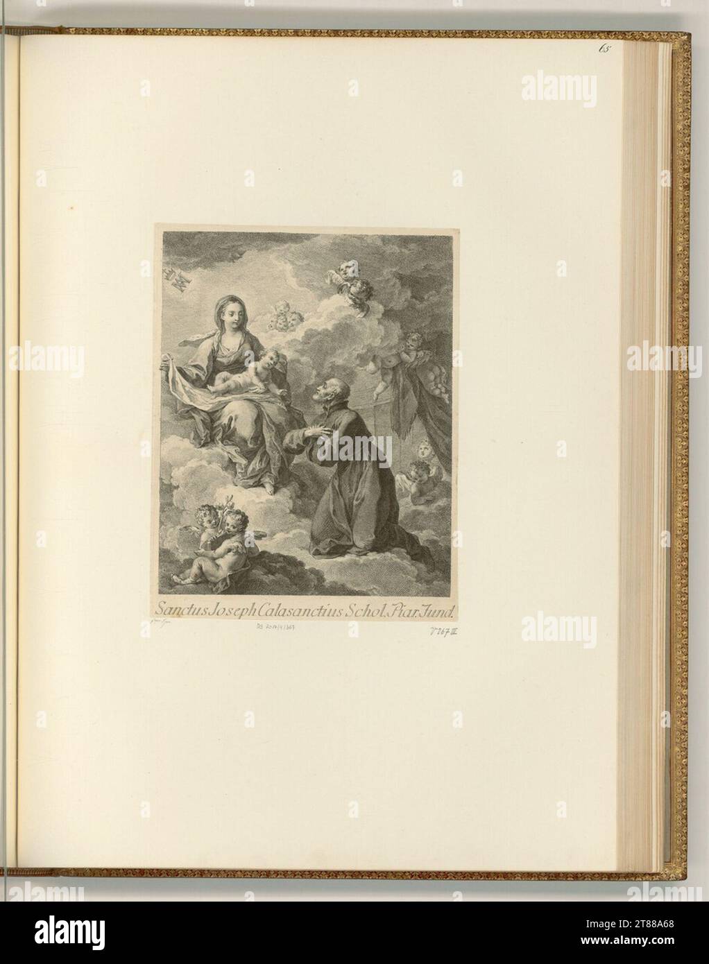 Francesco Bartolozzi (graveur) Maria avec St. Josef von Calasanz. Gravure, gravure sur cuivre 1748-1815, 1748/1815 Banque D'Images