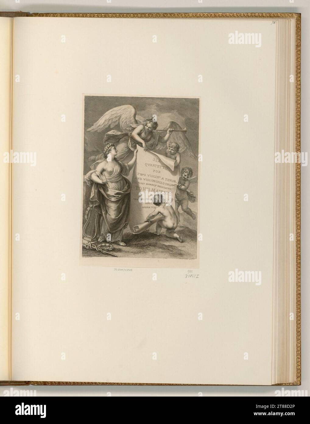 Francesco Bartolozzi (graveur) Frontispiz, livre de musique pour quatuor de Charles Fred Abel. Gravure, gravure sur cuivre 1748-1815, 1748/1815 Banque D'Images