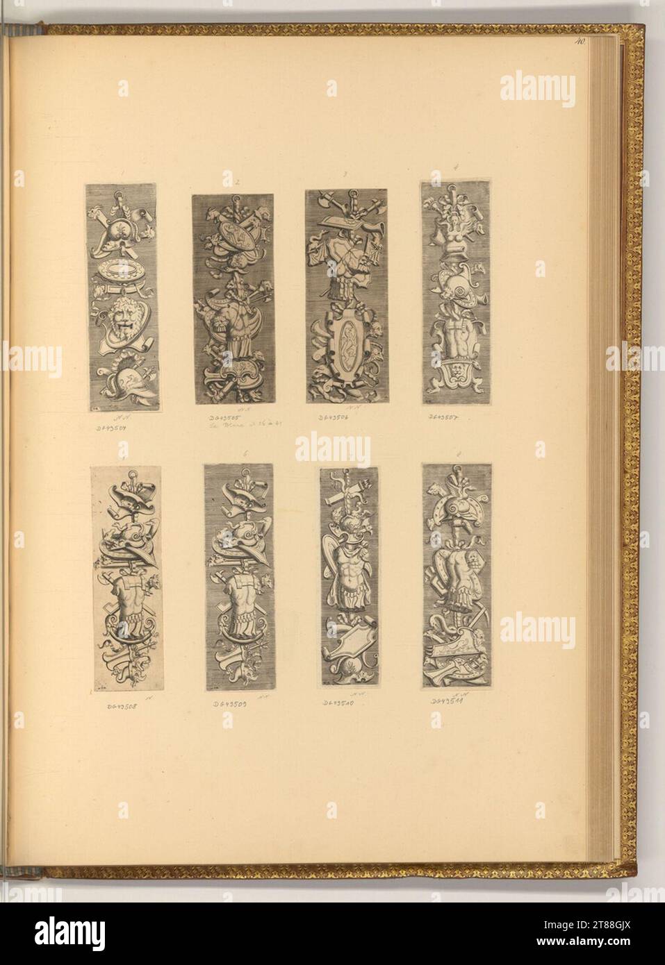 Trophées Cornelis Bos (an der Entstehung Beteiligte r). Gravure sur cuivre 1530-1556, 1530/1556 Banque D'Images