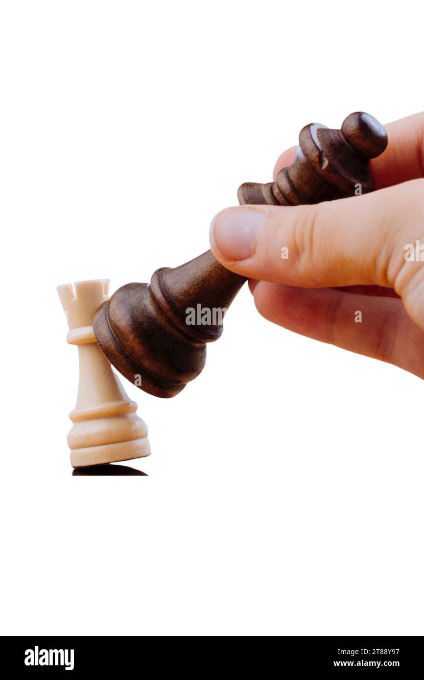 Jeu d'échecs comme duel intellectuel et symbole de bataille tactique. Planification stratégique et concept de leadership d'entreprise Banque D'Images