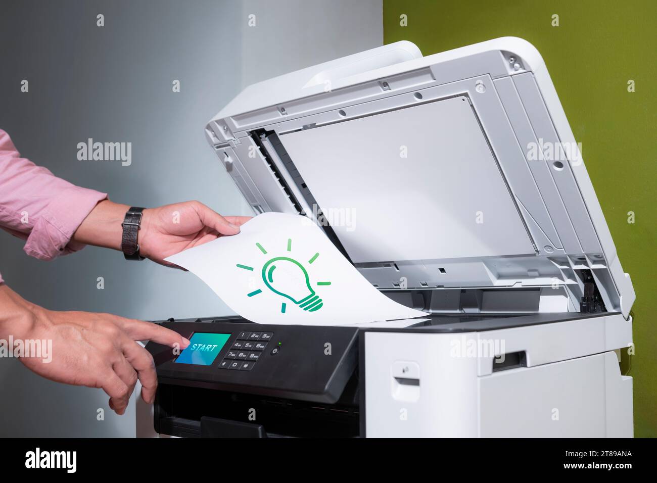 Scanner D'imprimante Multifonction Bureau Isolé Technologie Professionnelle  Matériel Informatique Illustration 3d