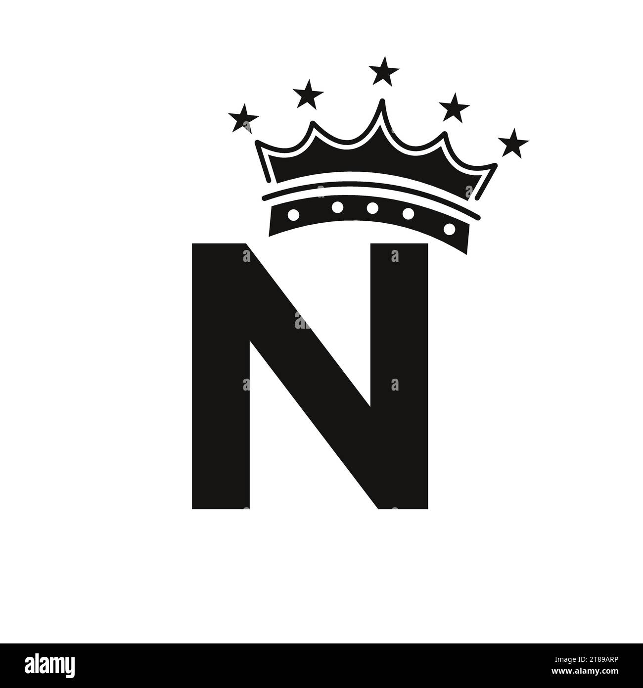 Logo Crown sur lettre N avec icône étoile. Modèle vectoriel de symbole de luxe Illustration de Vecteur