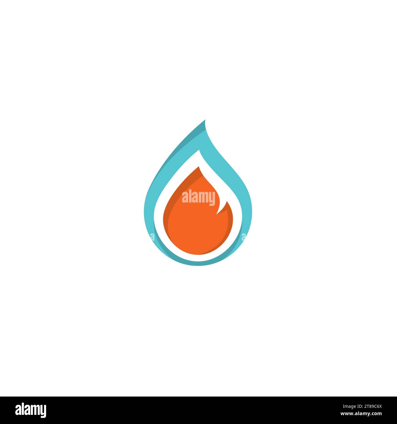 Symbole du logo Water Fire. Icône feu et eau Illustration de Vecteur
