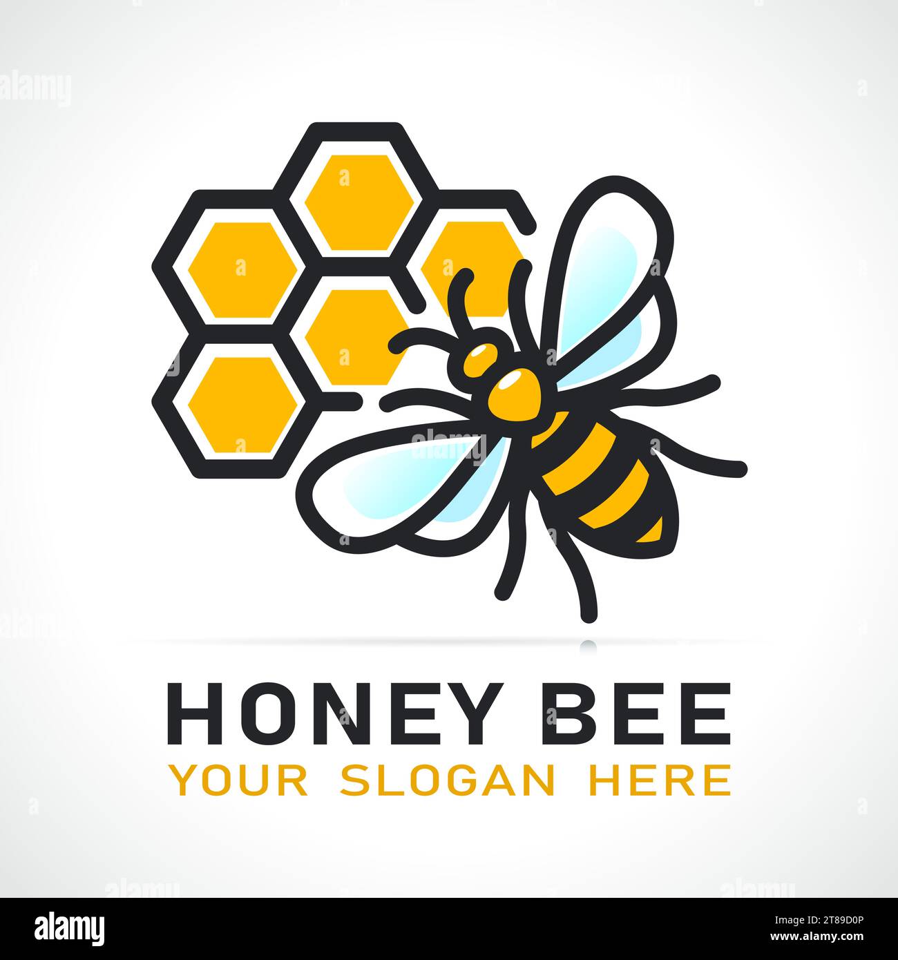 Illustration de dessin d'icône d'abeille de miel isolé Illustration de Vecteur