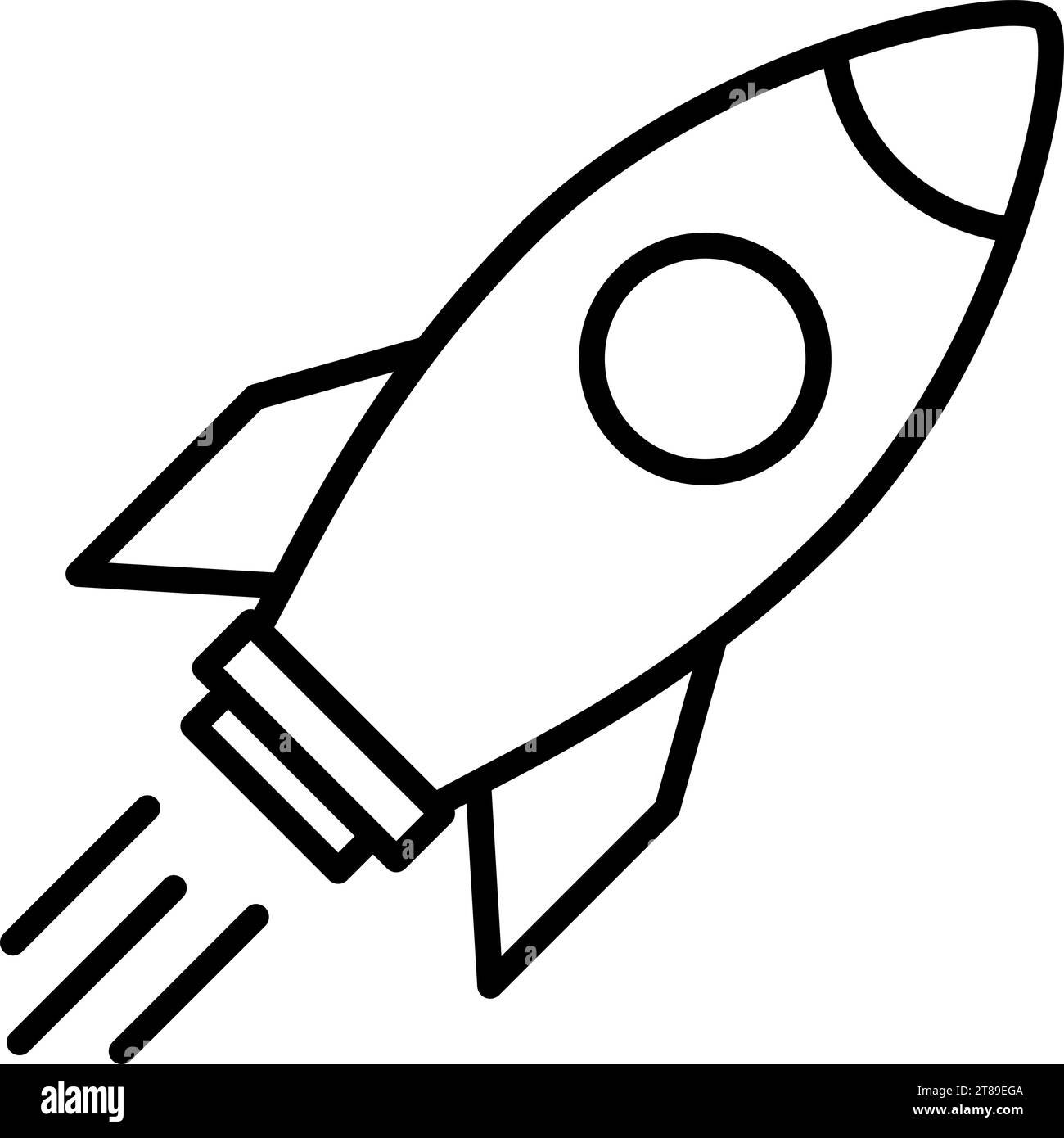 Icône de fusée linéaire comme concept d'une idée créative ou d'une start-up d'entreprise Illustration de Vecteur