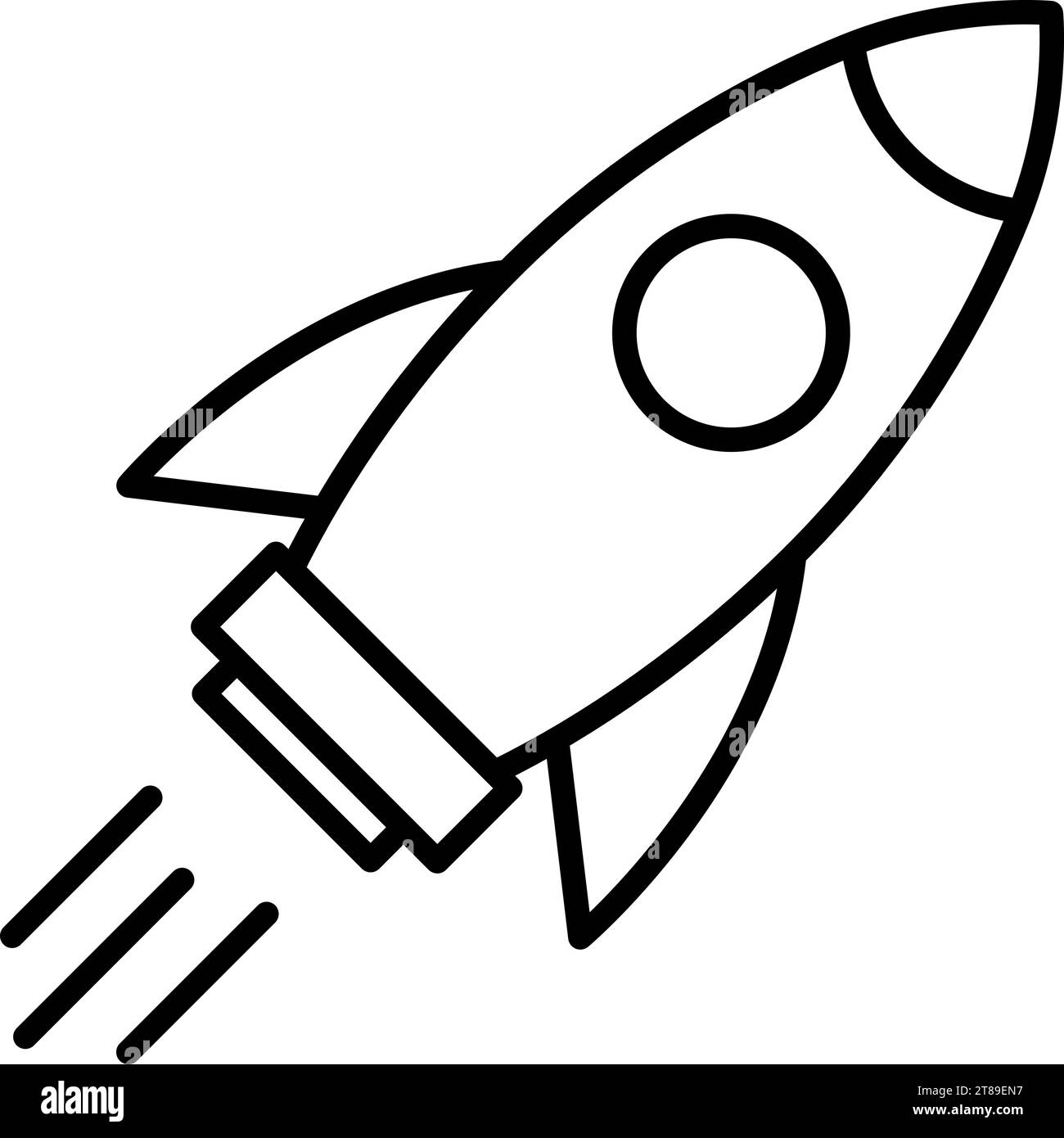 Une fusée décollant icône comme concept de démarrage pour un projet d'entreprise Illustration de Vecteur