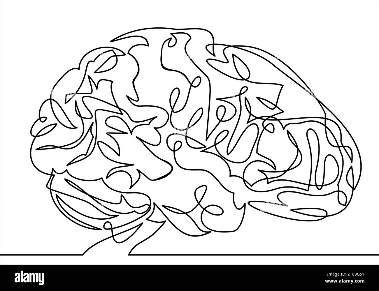 Tracé de lignes vectorielles continues du cerveau Illustration de Vecteur