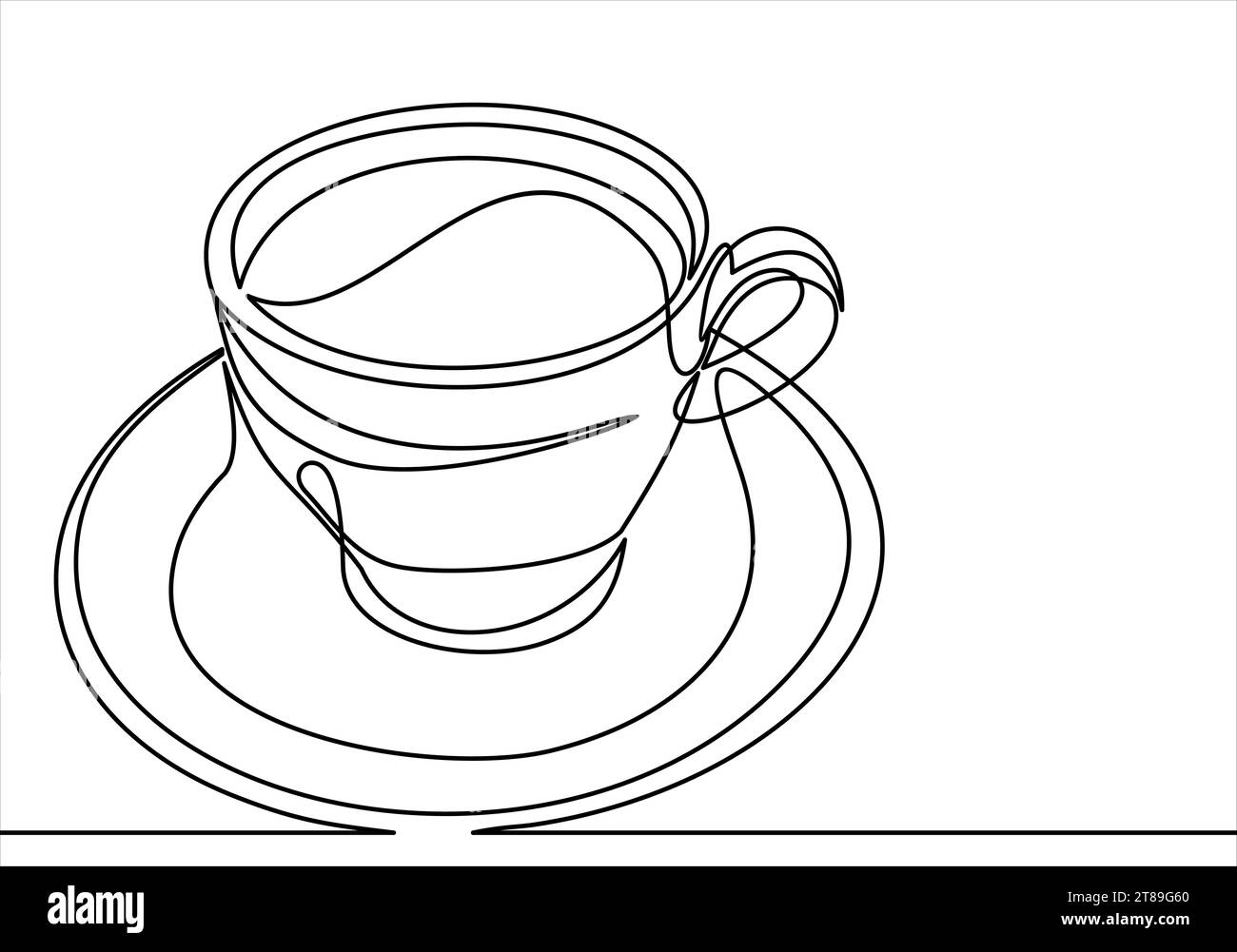 Dessin de ligne continu de tasse de café Illustration de Vecteur