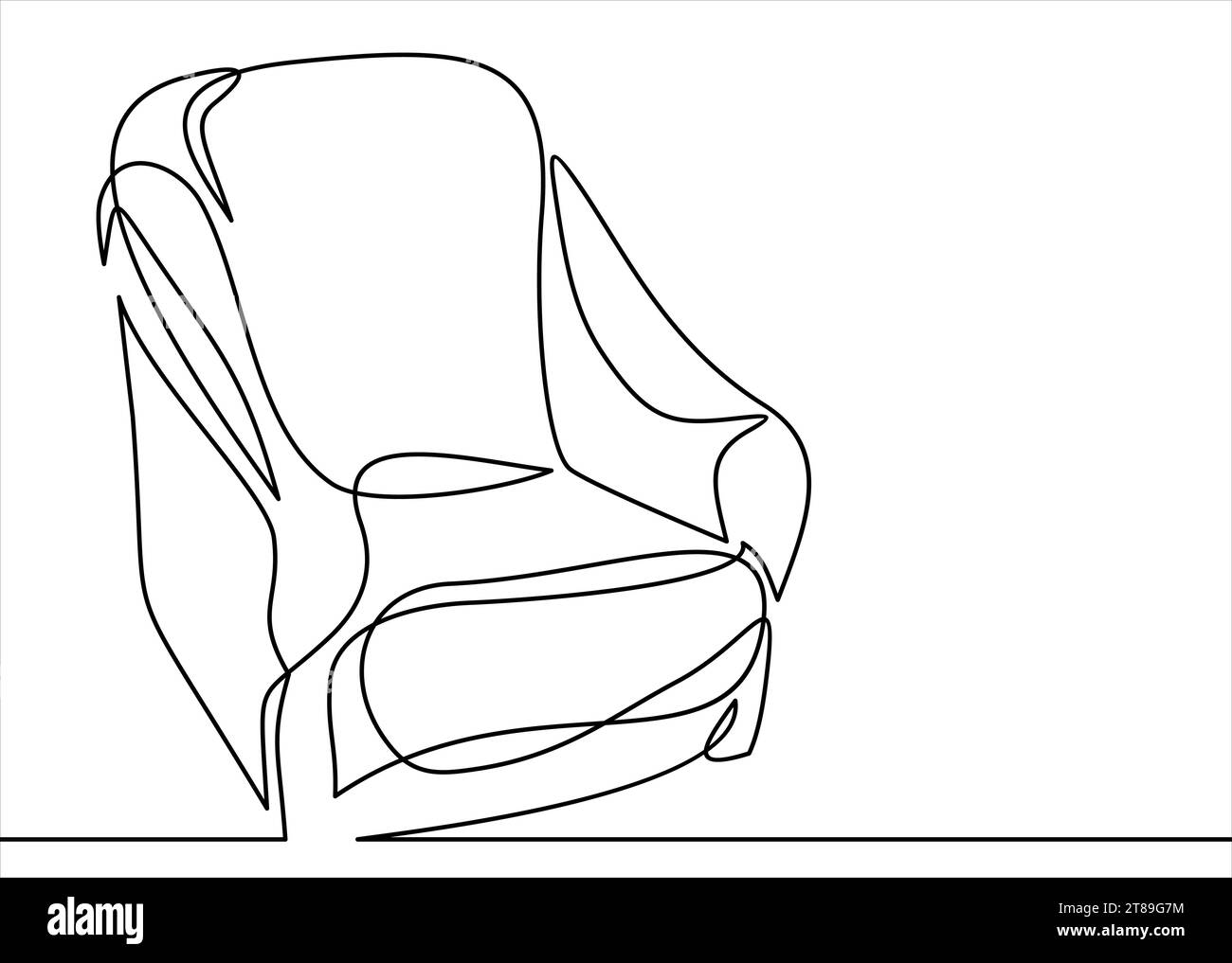 dessin de lignes continues vectorielles de fauteuil Illustration de Vecteur