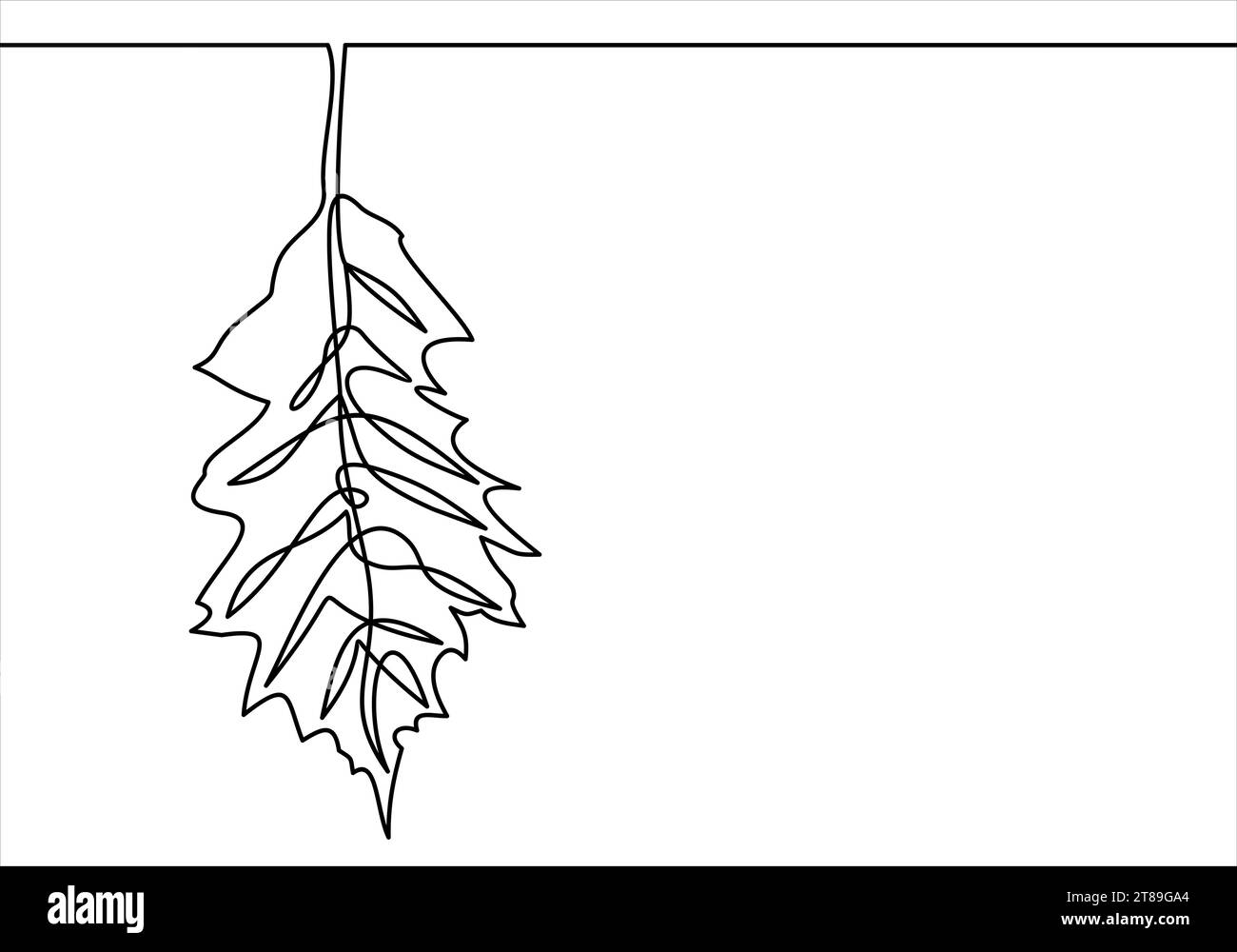Illustration des feuilles d'automne - dessin au trait continu Illustration de Vecteur