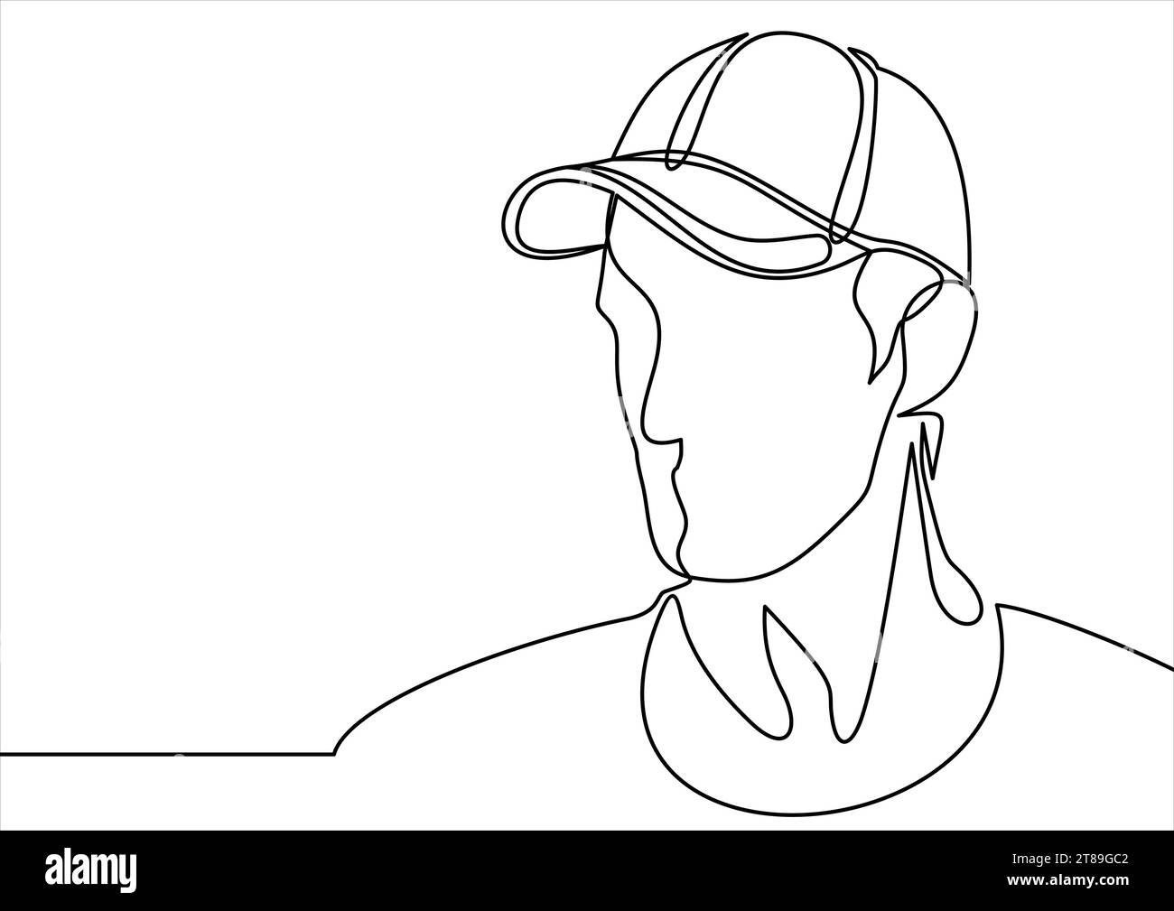 dessin de ligne continue des hommes portant l'illustration de chapeaux modernes à la mode Illustration de Vecteur