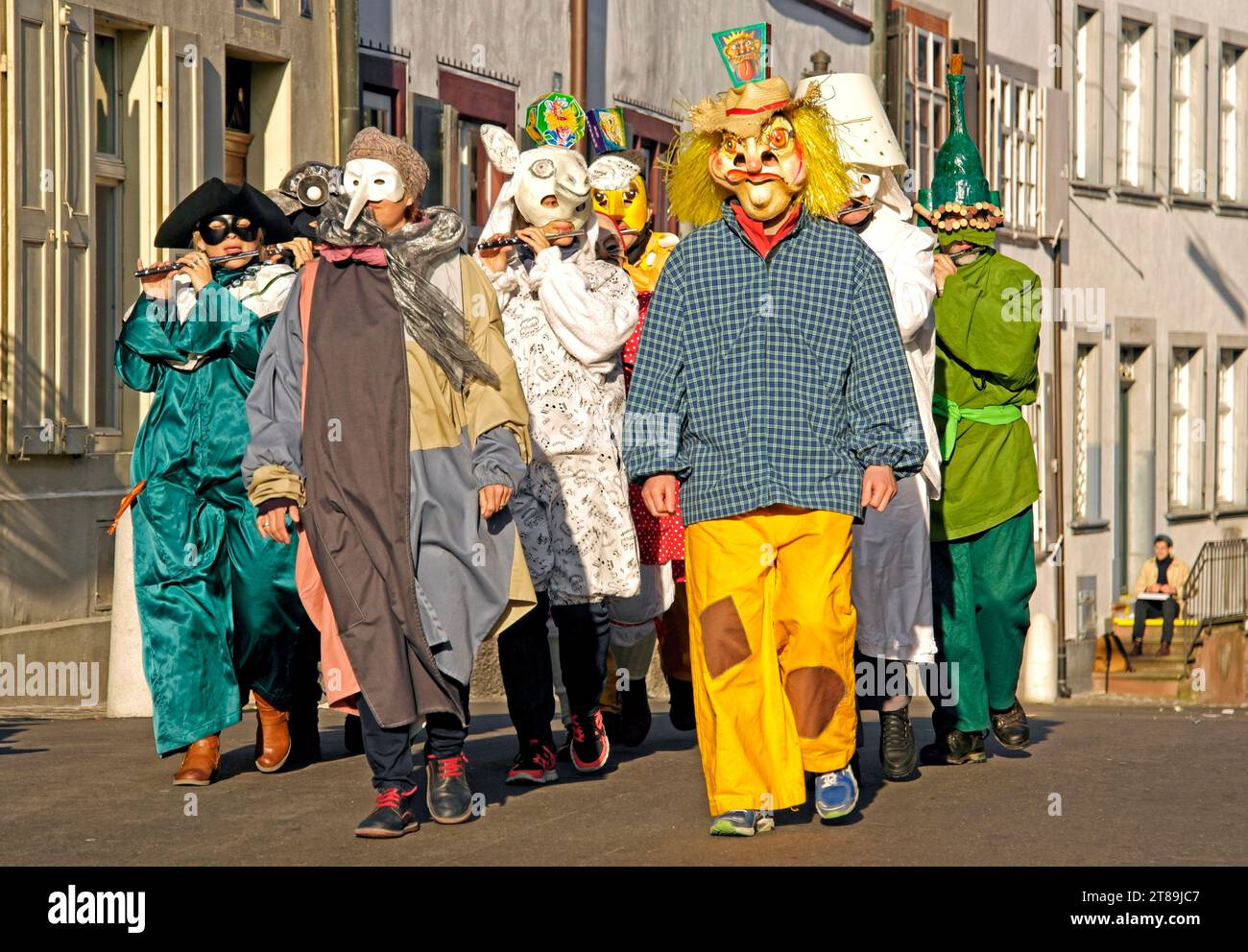 Suisse, Bâle, coutumes, carnaval, ville de Bâle, Baselstadt, canton de Bâle, cortège, larves, masques, personnalisé Banque D'Images