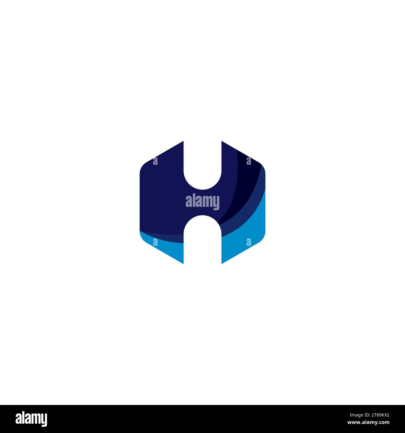 H logo hexagonal avec combinaison de couleur bleue Illustration de Vecteur