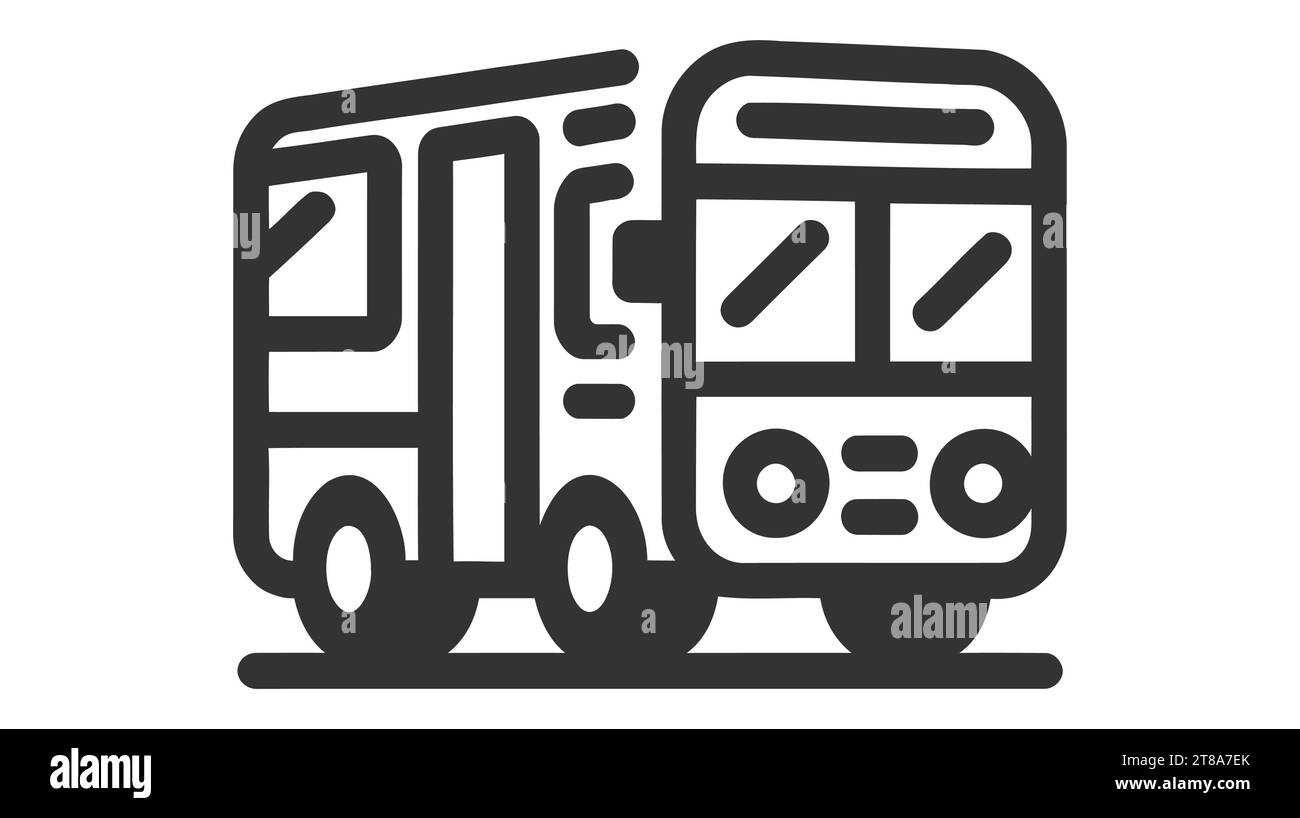 Icône de bus isolée sur fond blanc. Illustration de Vecteur
