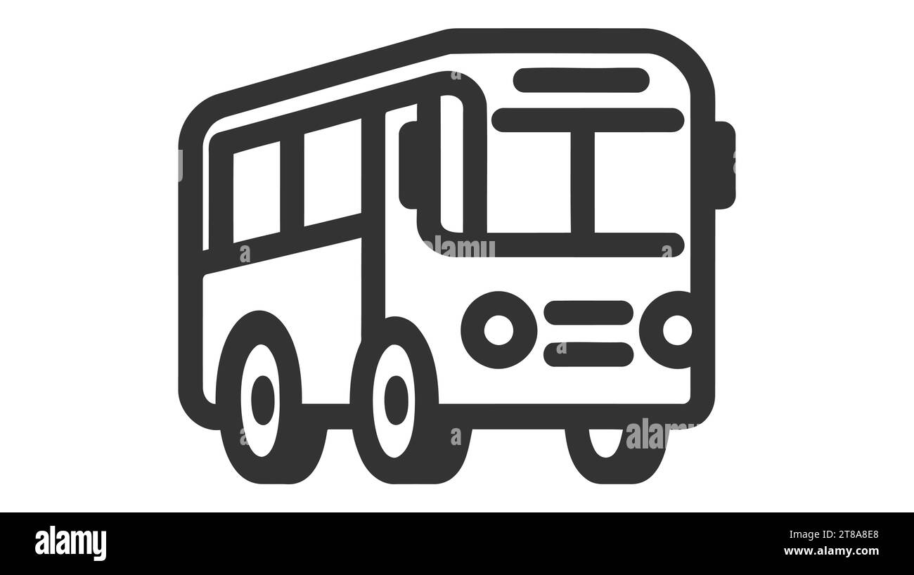 Icône de bus isolée sur fond blanc. Illustration de Vecteur