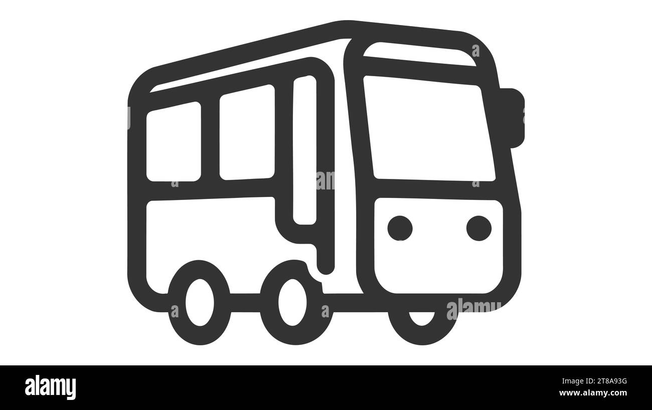 Icône de bus isolée sur fond blanc. Illustration de Vecteur