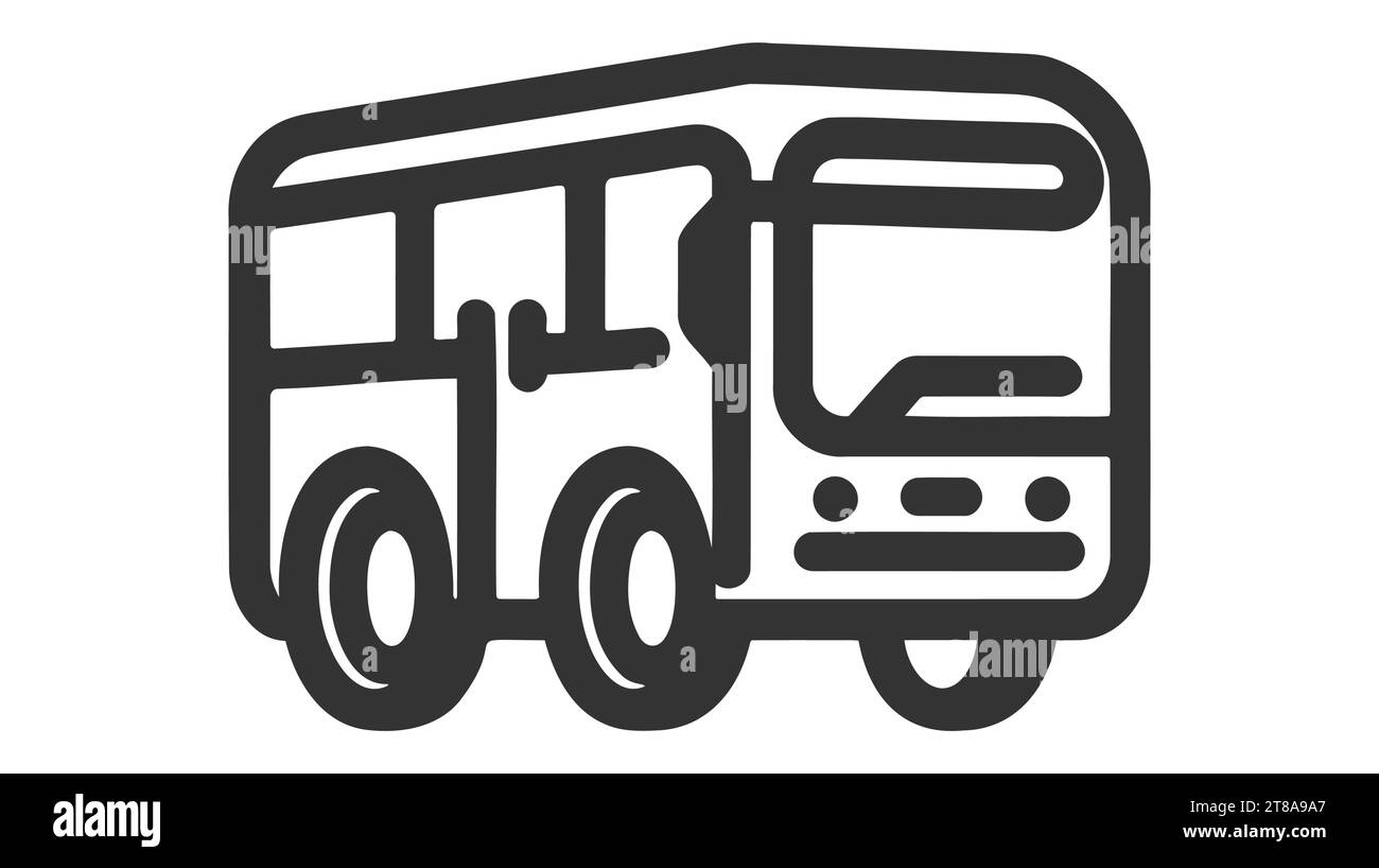 Icône de bus isolée sur fond blanc. Illustration de Vecteur