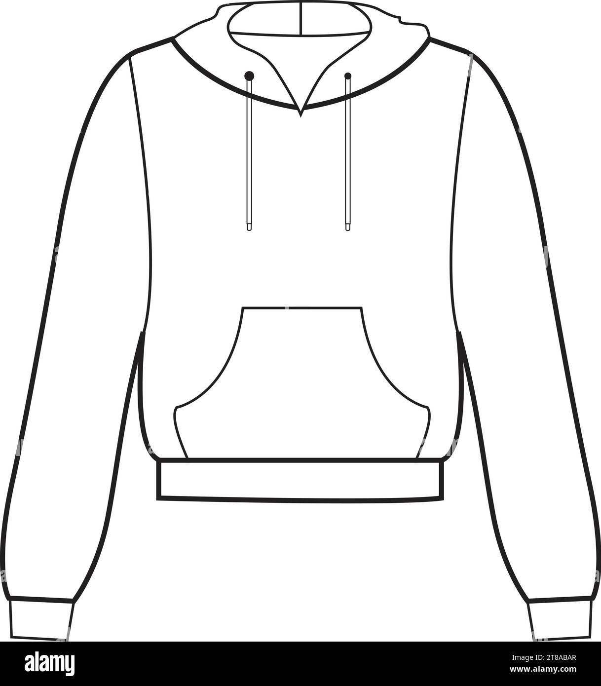 Hoodie Sweatshirt maquette modèle vecteur conception avant et arrière, Illustration de Vecteur