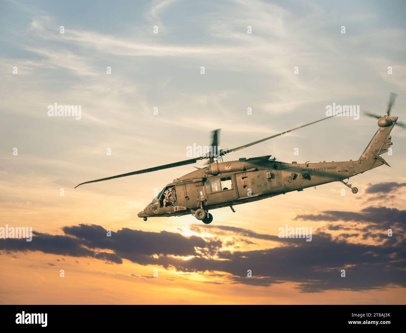 Hélicoptère militaire des États-Unis. Combattez l'armée de l'air américaine Banque D'Images