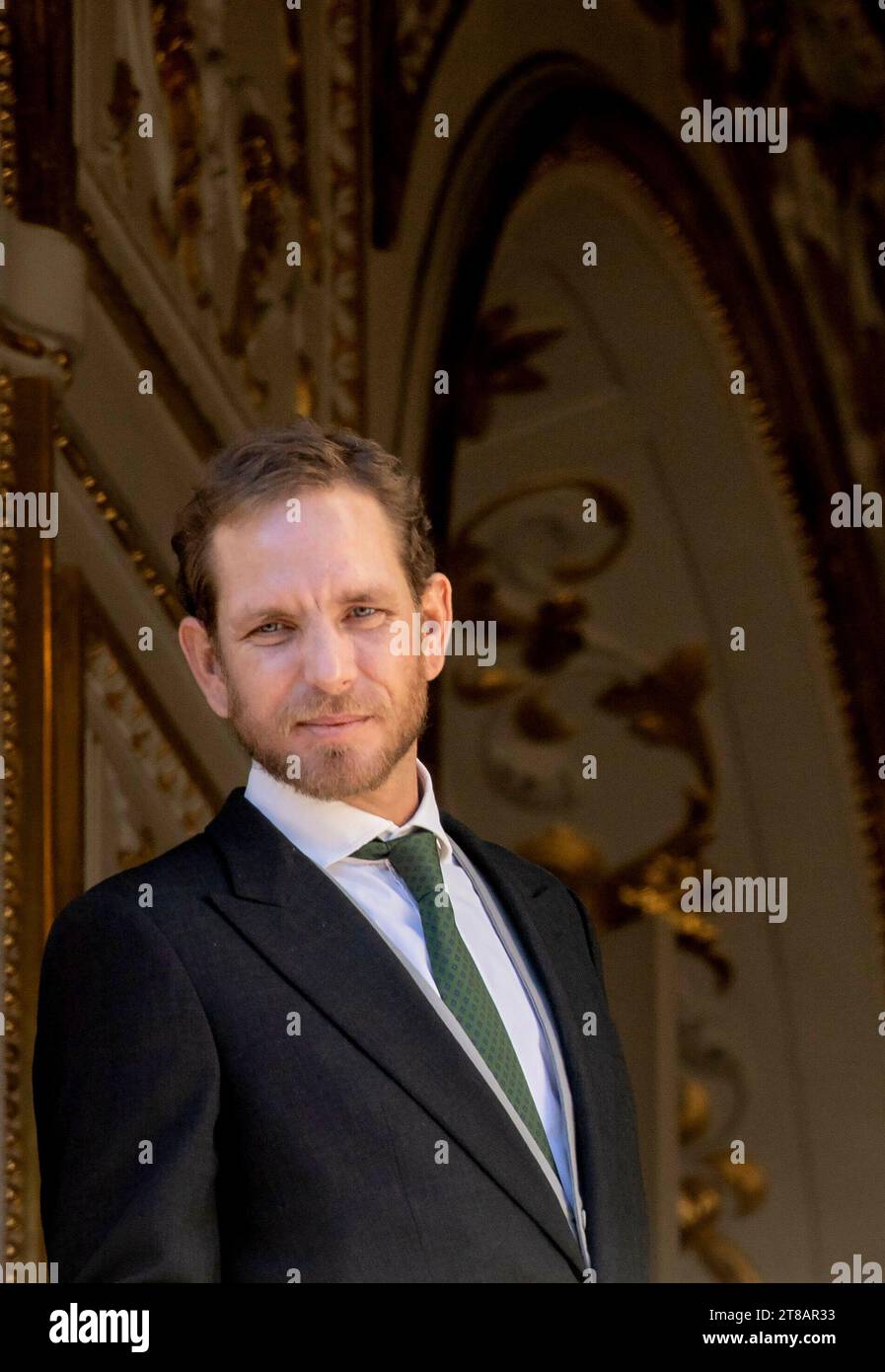 Monaco ville, Monaco. 19 novembre 2023. Andrea Casiraghi sur le balcon du Palais princier à Monaco-ville, le 19 novembre 2023, lors des célébrations de la fête nationale de Monaco crédit : Albert Nieboer/Netherlands OUT/point de vue OUT/dpa/Alamy Live News Banque D'Images