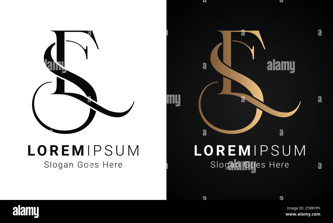 Logo de luxe initial se ou ES à lettre textuelle monogramme Illustration de Vecteur