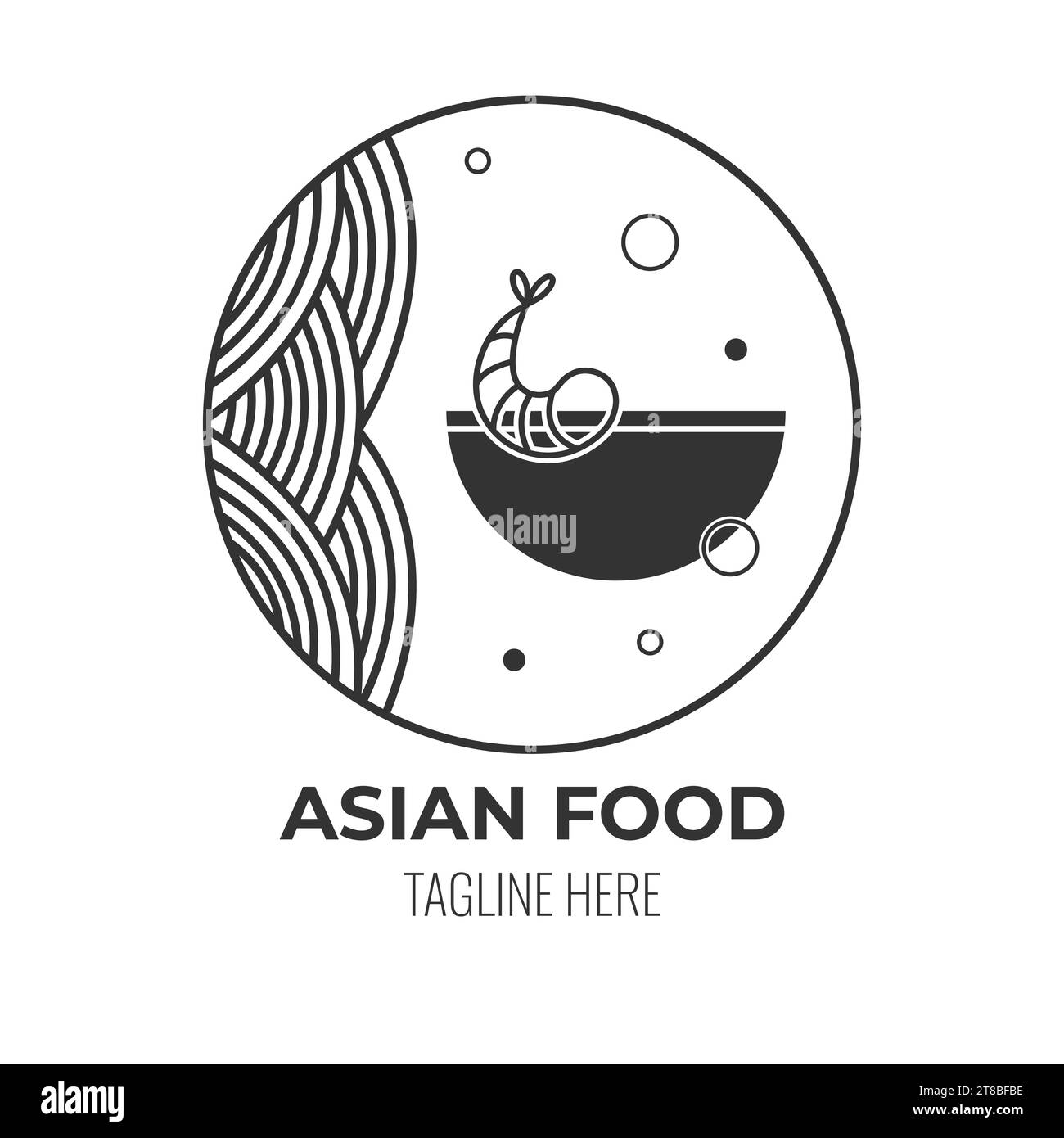 LOGO icône asiatique café alimentaire conception vectorielle isolée Illustration de Vecteur