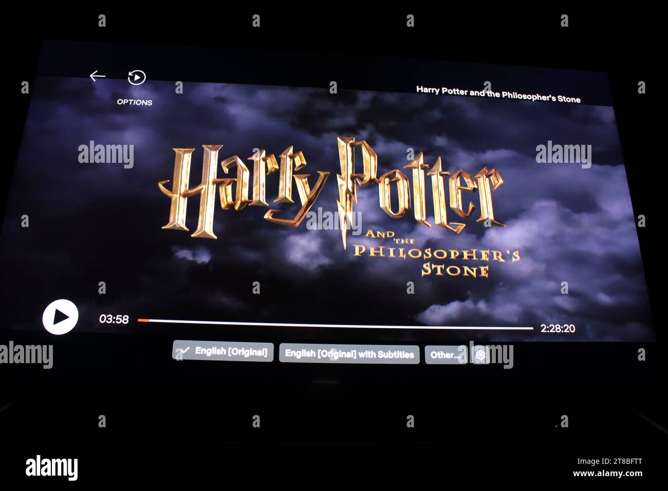 Harry Potter et The Philosophes Stone sur Netflix Banque D'Images