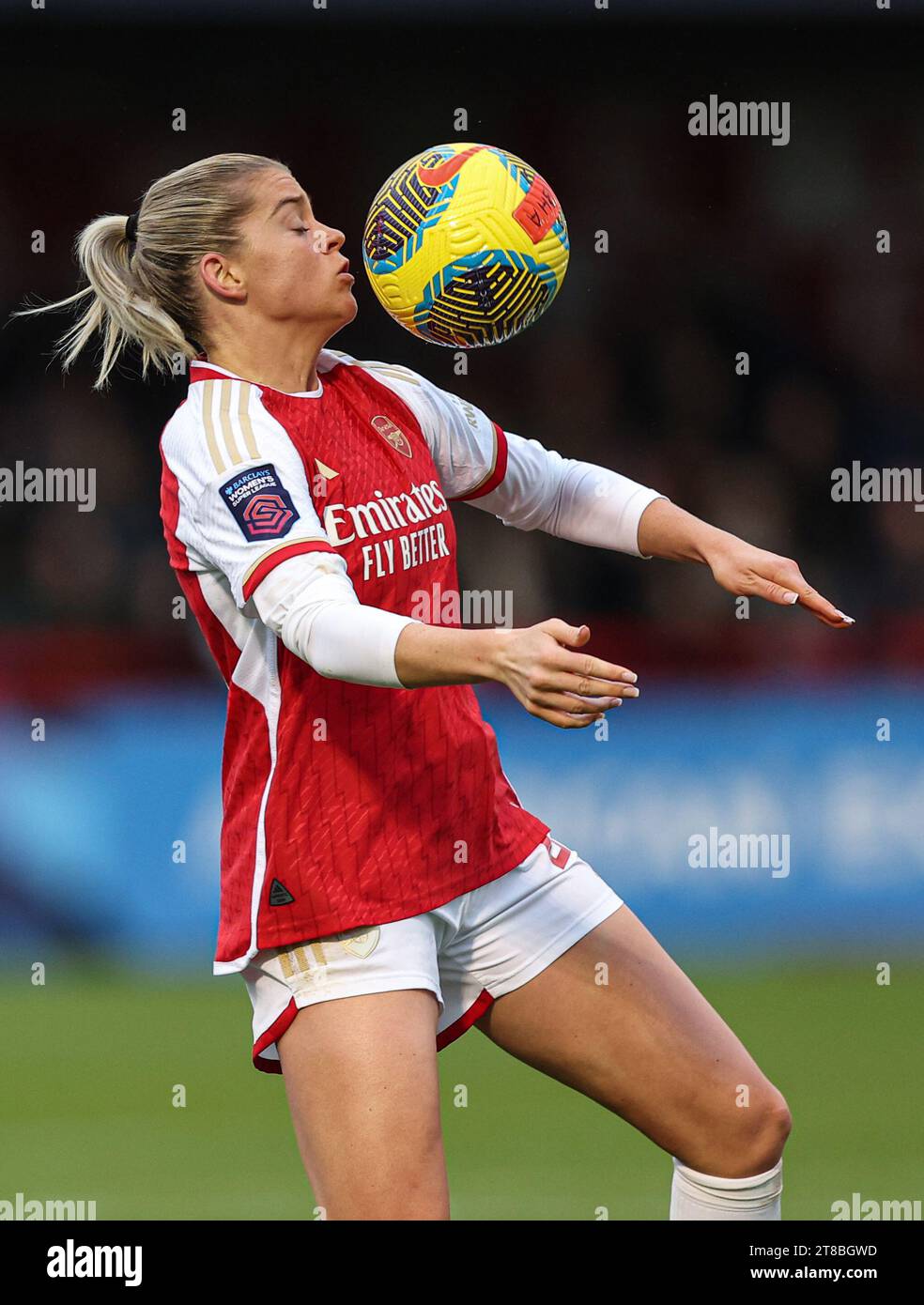 Crawley, Royaume-Uni. 19 novembre 2023. Alessia Russo d'Arsenal en action lors du match de Barclays Women's Super League entre Brighton & Hove Albion et Arsenal au Broadfield Stadium de Crawley. Crédit : James Boardman/Alamy Live News Banque D'Images