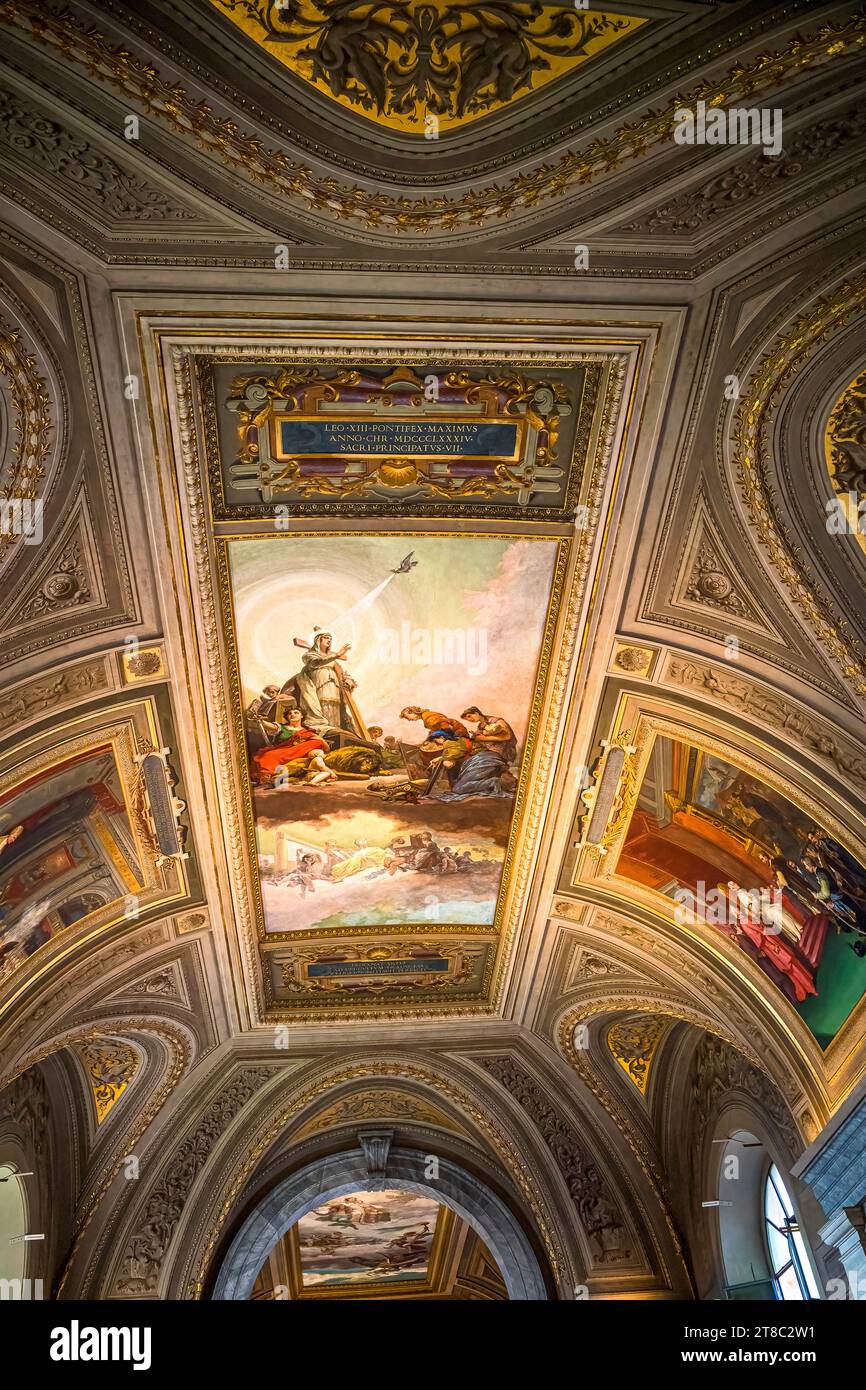 Œuvres d'art et peintures du Musée du Vatican à Rome Italie Banque D'Images