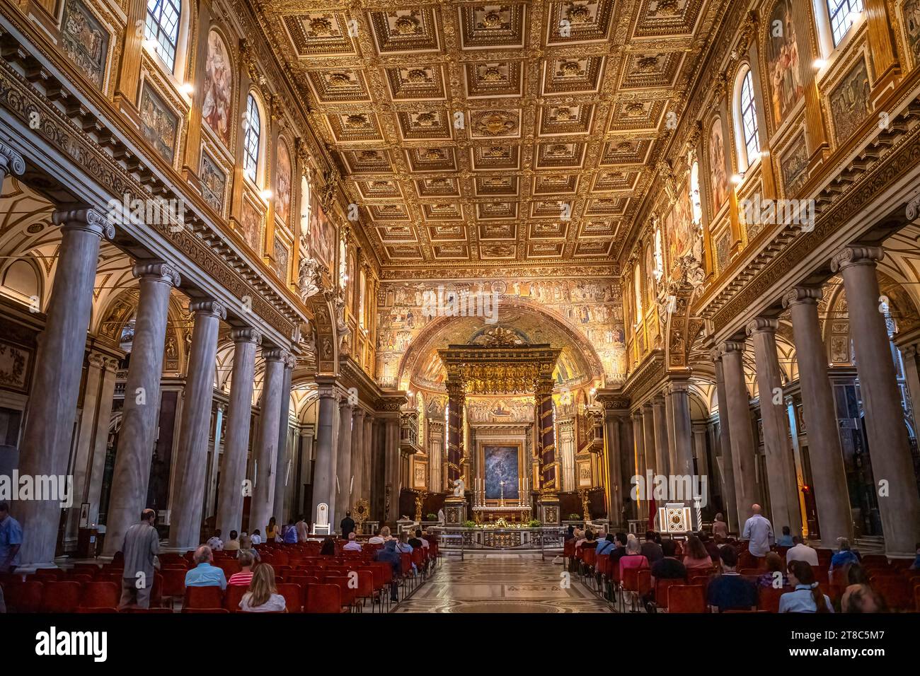 Basilica papale di Santa Maria Maggiore Rome Italie Images de l'intérieur Banque D'Images