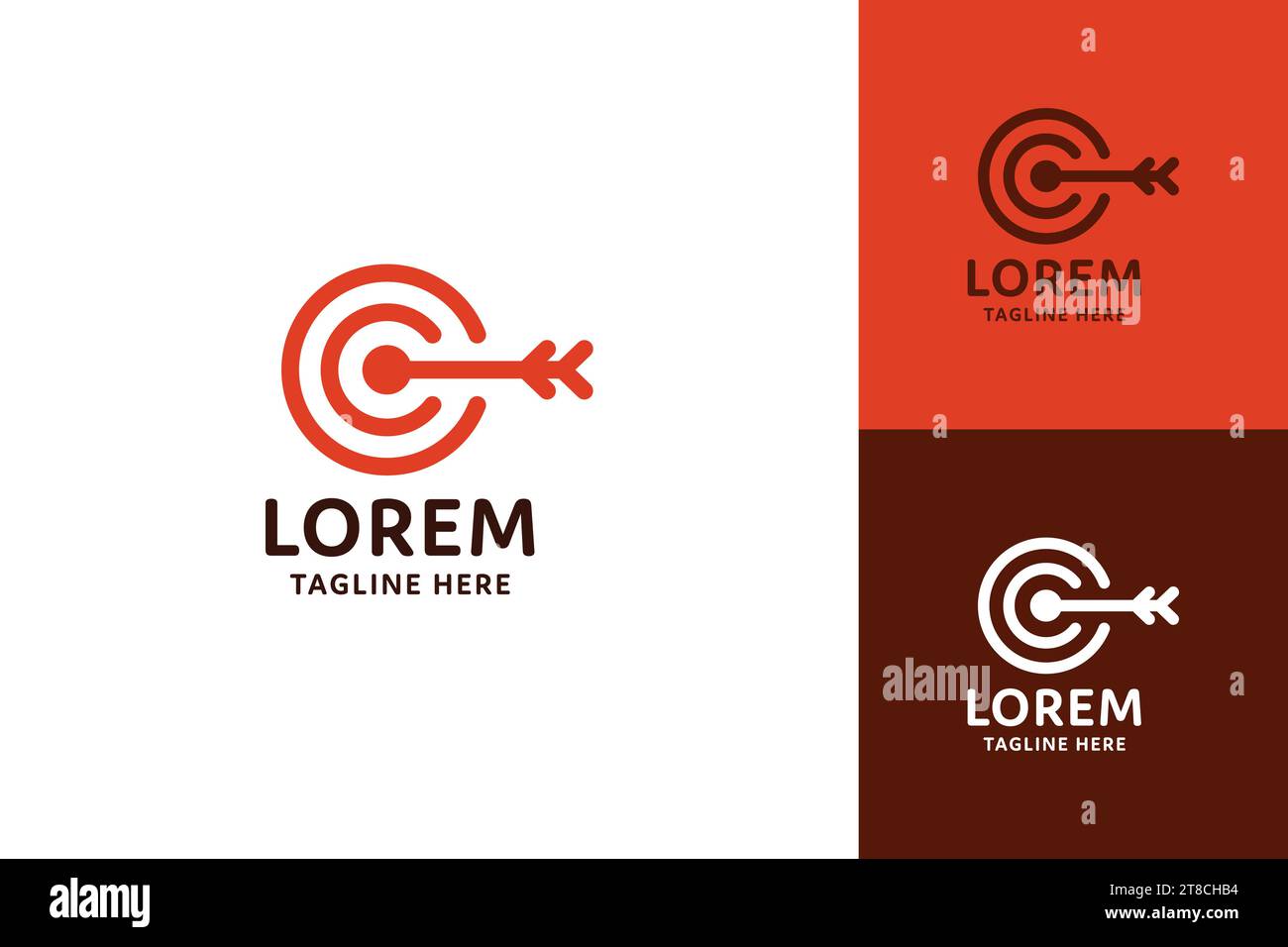 Flèche vers la droite sur le modèle de vecteur de conception de logo cible Illustration de Vecteur