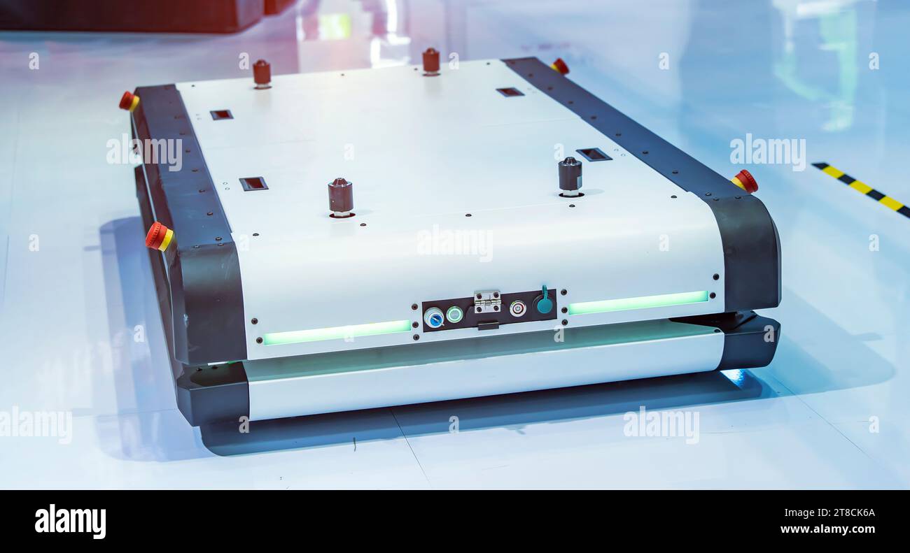 Robot d'entrepôt en usine de montage automobile Banque D'Images