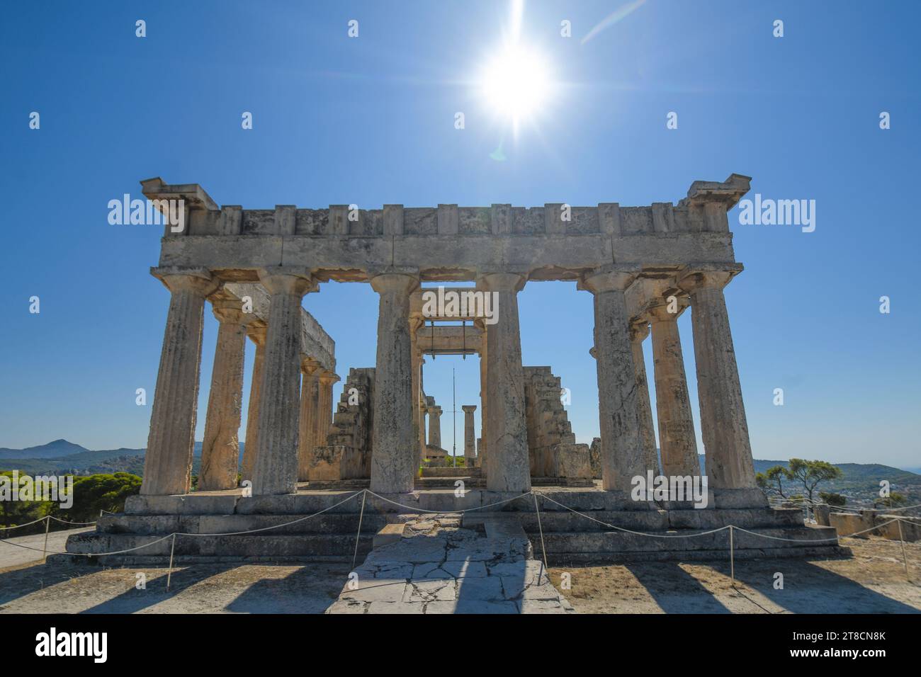 Égine : Temple d'Aphaia. Grèce Banque D'Images