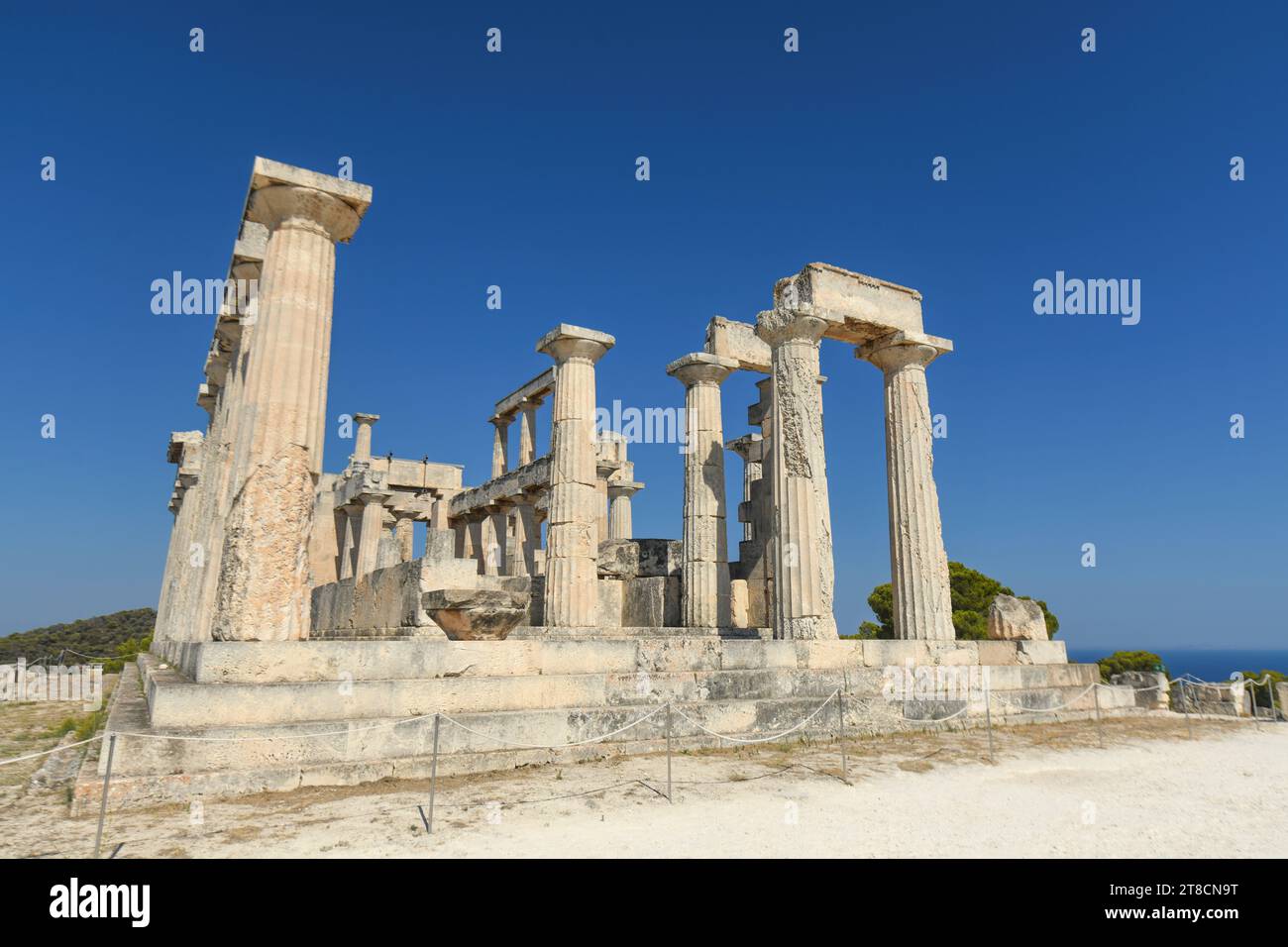 Égine : Temple d'Aphaia. Grèce Banque D'Images