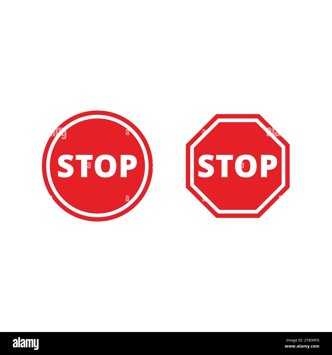 Icône de vecteur de signe d'arrêt. Octogone et cercle et panneau d'interdiction de circulation. Illustration de Vecteur