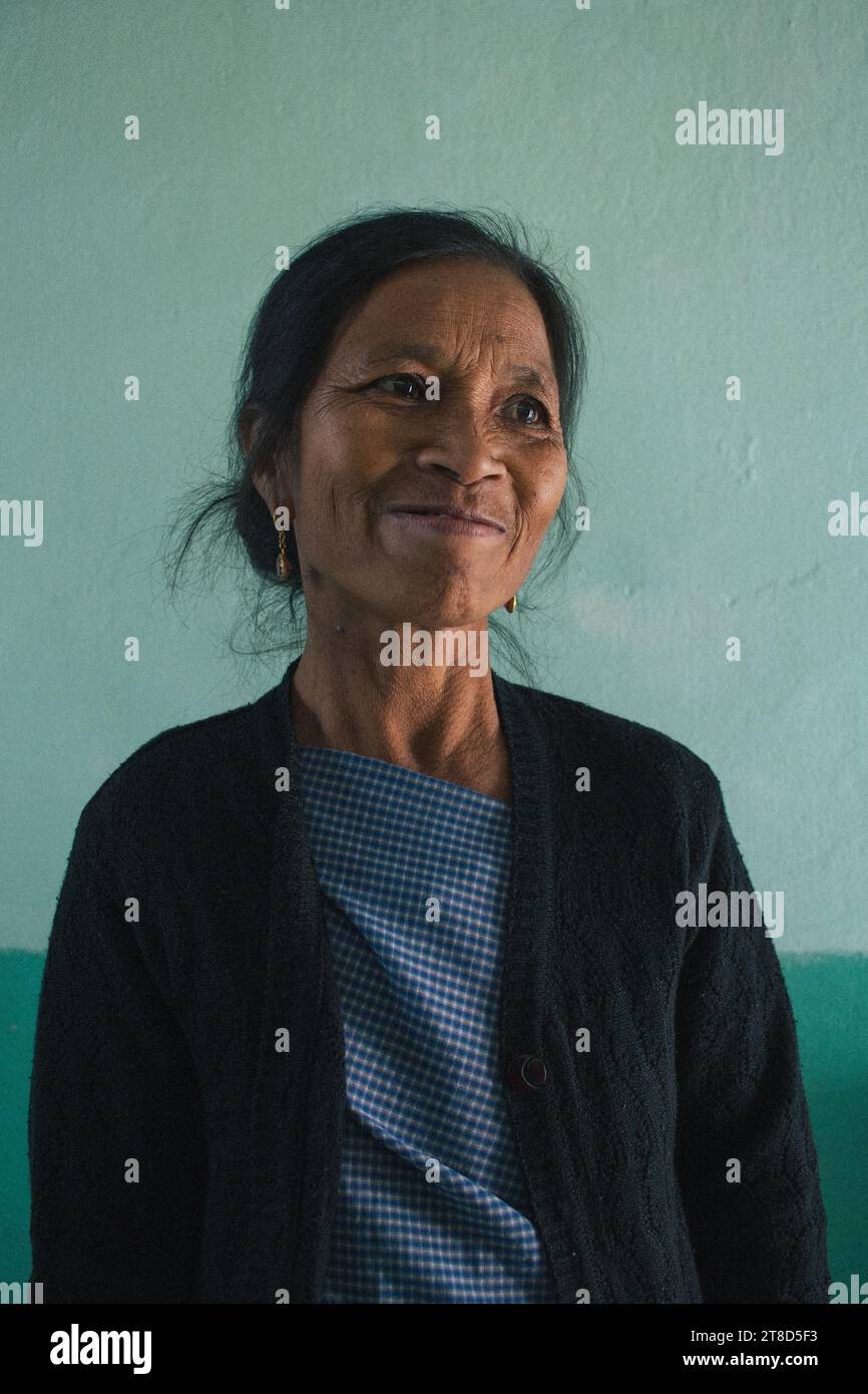 Portrait d'une indienne à Meghalaya Banque D'Images