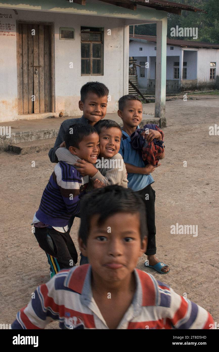 Enfants indiens à Meghalaya Banque D'Images