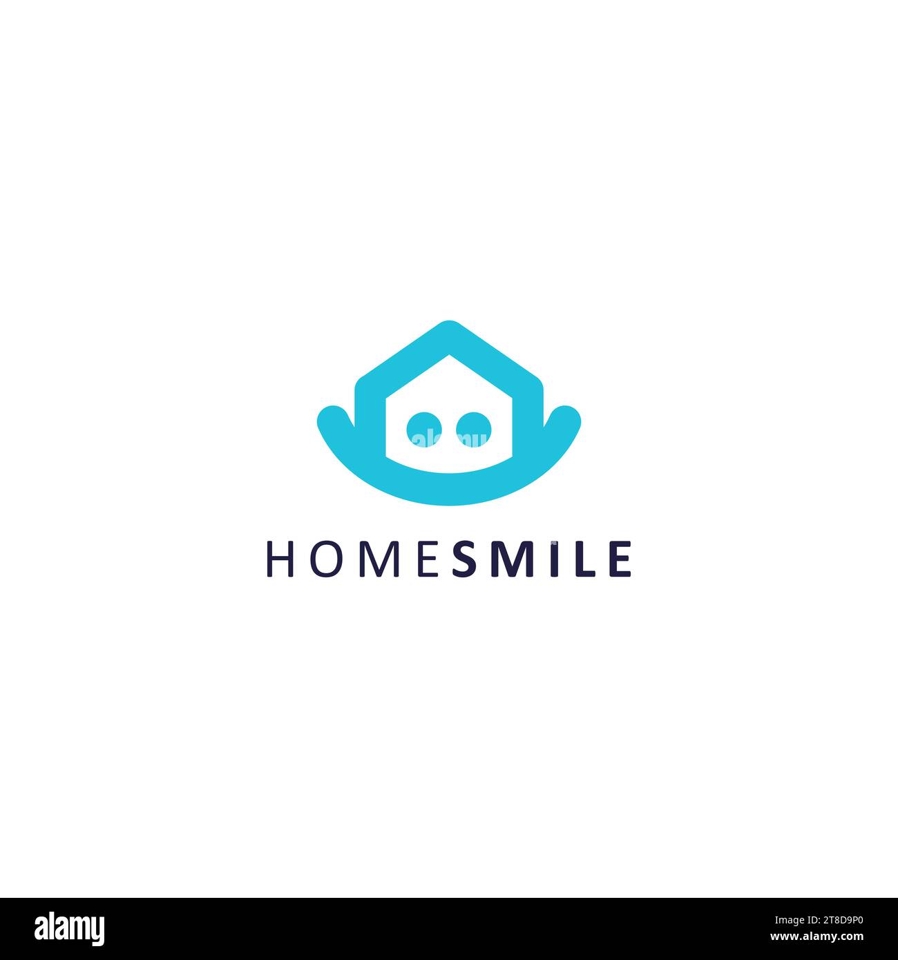 Symbole du logo Home Smile. Icône sourire à la maison Illustration de Vecteur