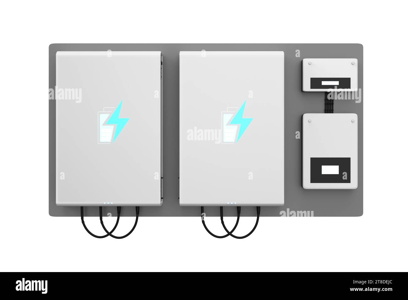 rendu 3d garage à la maison avec chargeur ev et système de stockage d'énergie isolé Banque D'Images