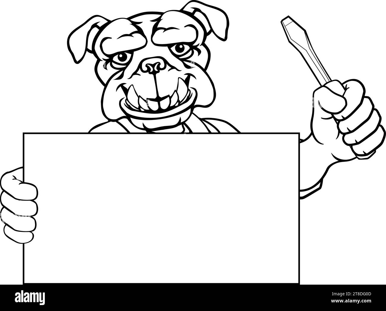 Outil de tournevis pour chien Bulldog d'électricien Handyman Illustration de Vecteur