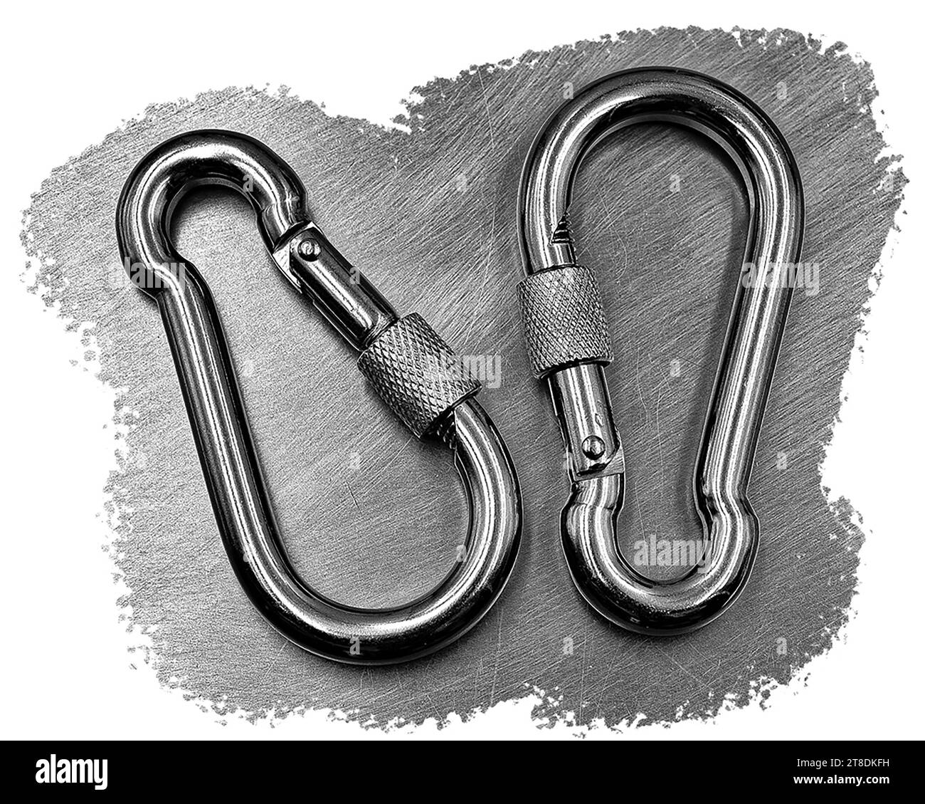 DIN 8004 crochet lien acier inoxydable gros plan Banque D'Images