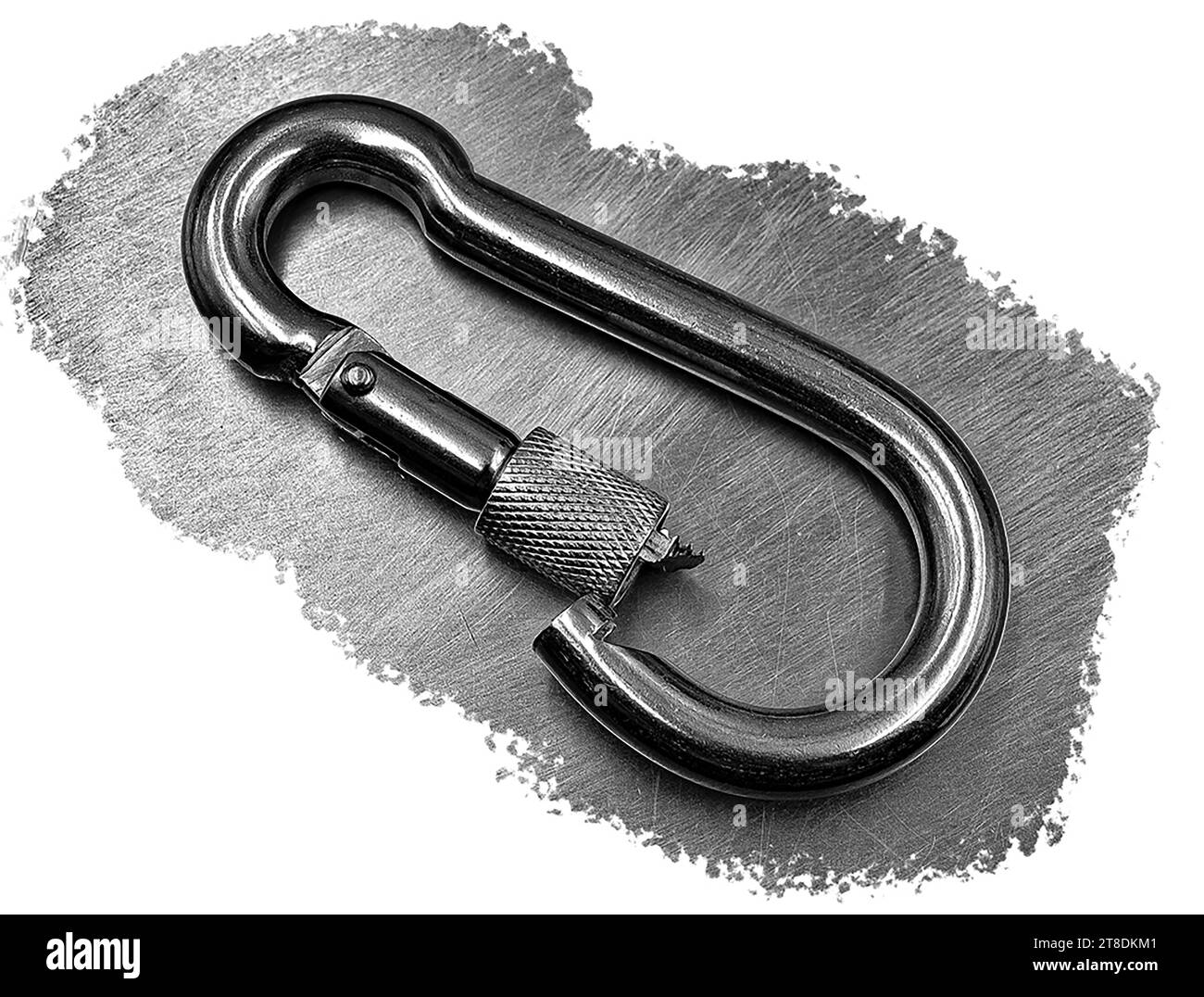 DIN 8004 crochet lien acier inoxydable gros plan Banque D'Images