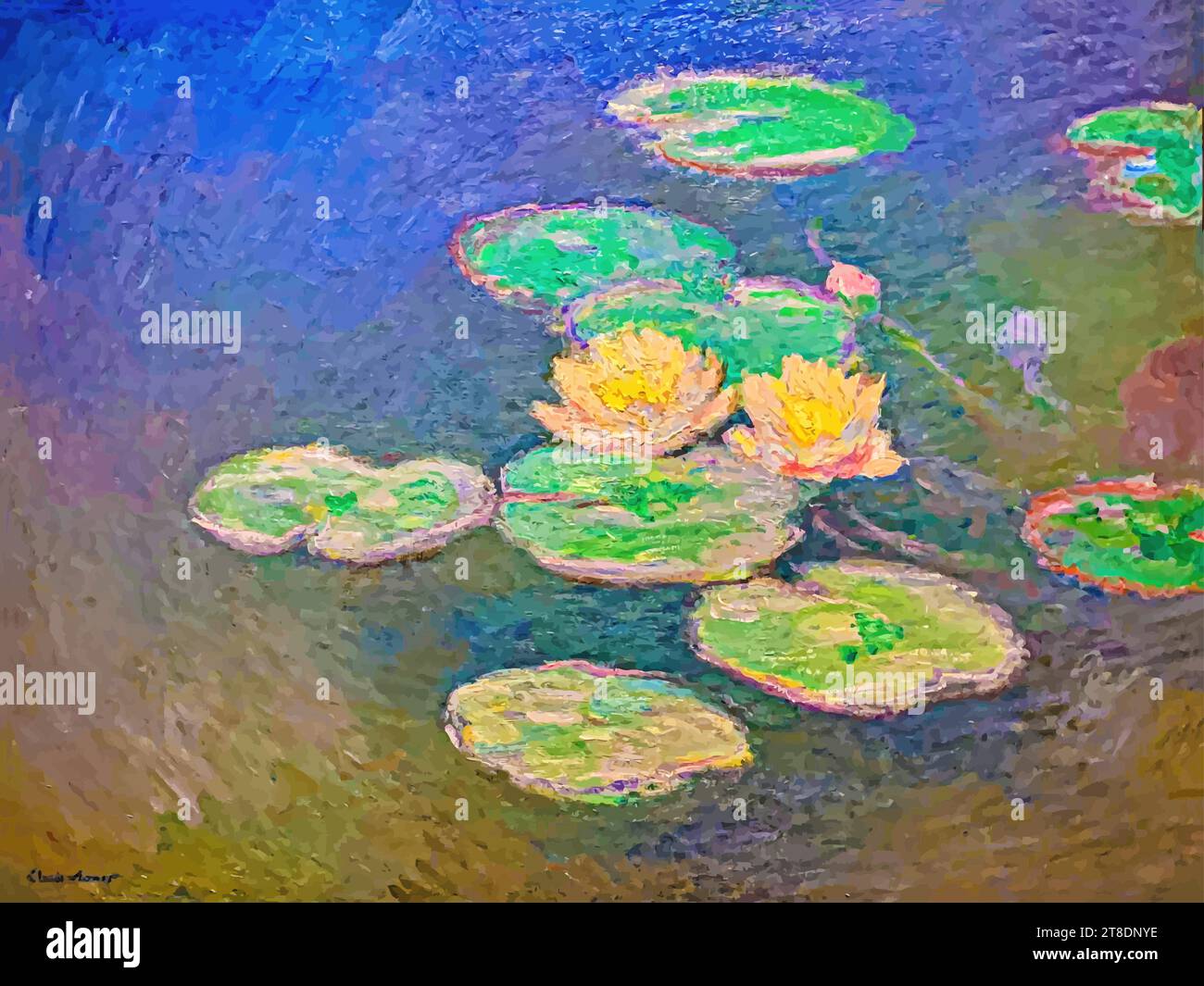 'Nénuphars (huile sur toile) de l'artiste Monet, Claude (1840-1926) / Français.' Illustration de Vecteur