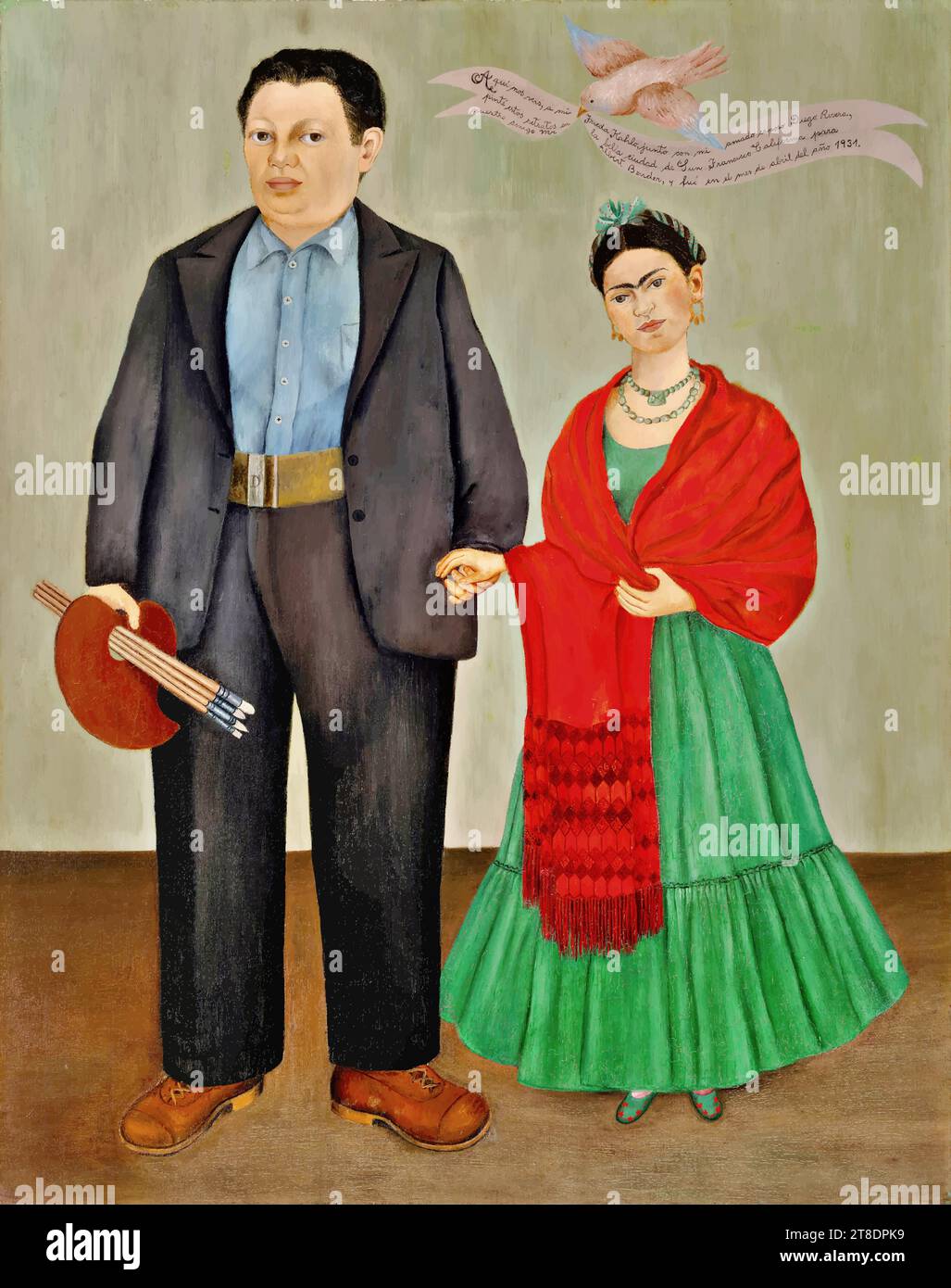 'Frieda et Diego Rivera, 1931 (huile sur toile) de l'artiste Kahlo, Frida (1907-54) / Mexicaine.' Illustration de Vecteur